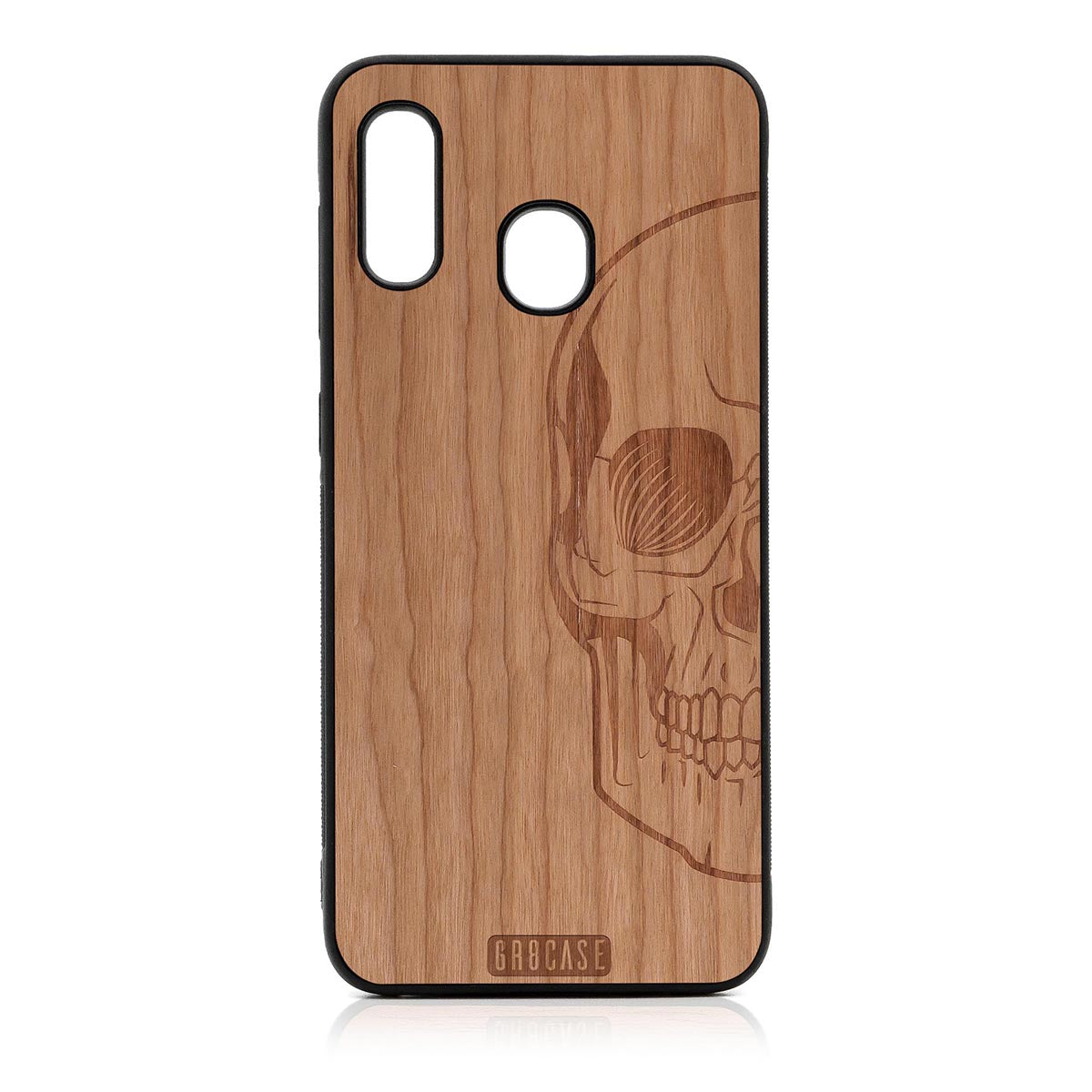 Half Skull Design Wood Case For Samsung Galaxy A20 by GR8CASE