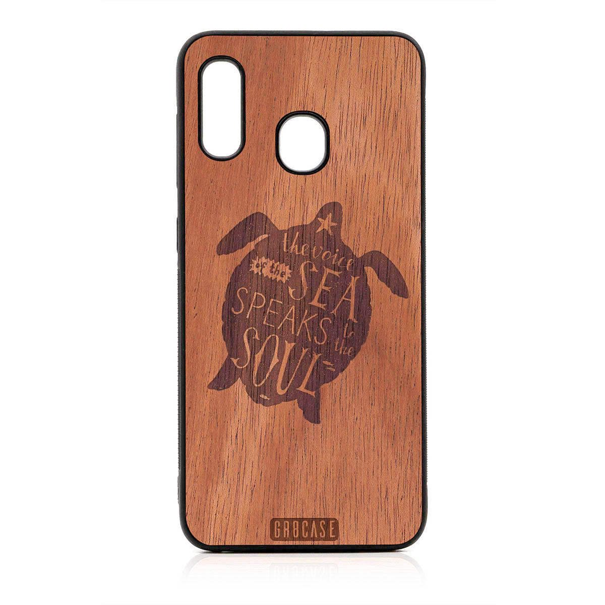 The Voice Of The Sea Speaks To The Soul (Turtle) Design Wood Case For Samsung Galaxy A20