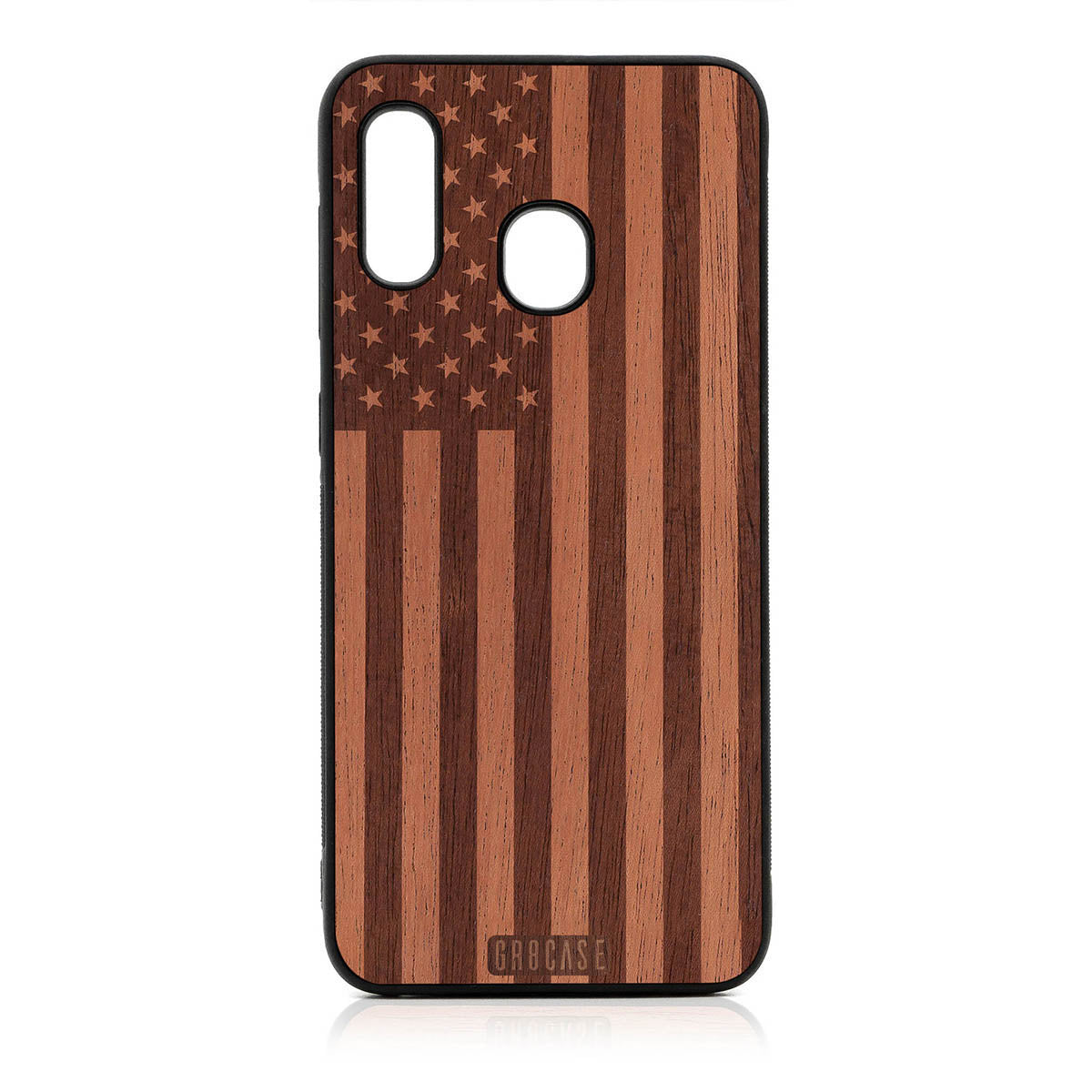 USA Flag Design Wood Case For Samsung Galaxy A20