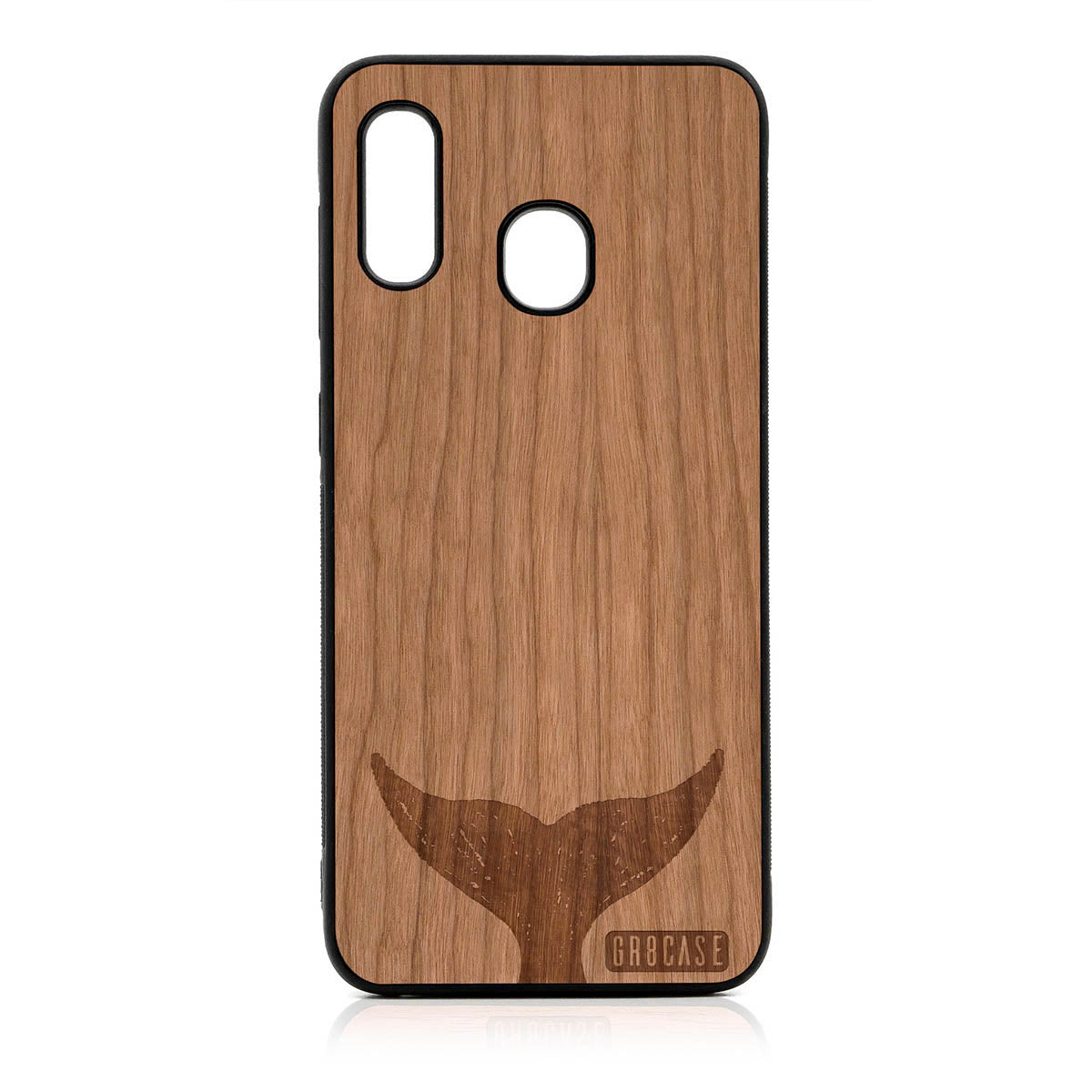 Whale Tail Design Wood Case For Samsung Galaxy A20