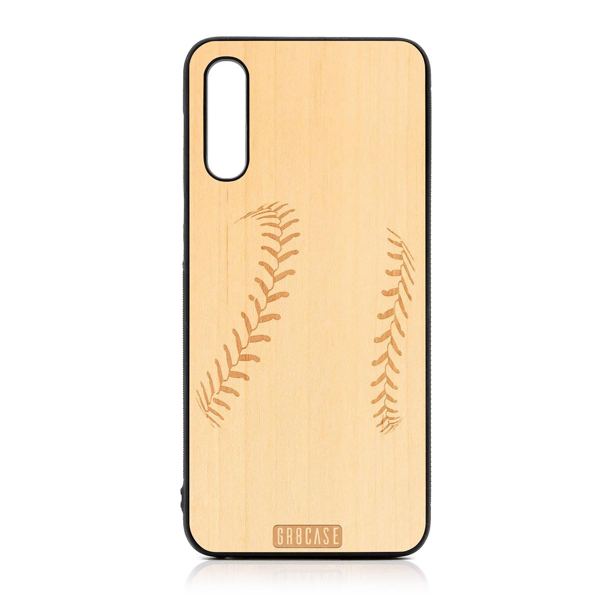 Baseball Stitches Design Wood Case For Samsung Galaxy A50 by GR8CASE