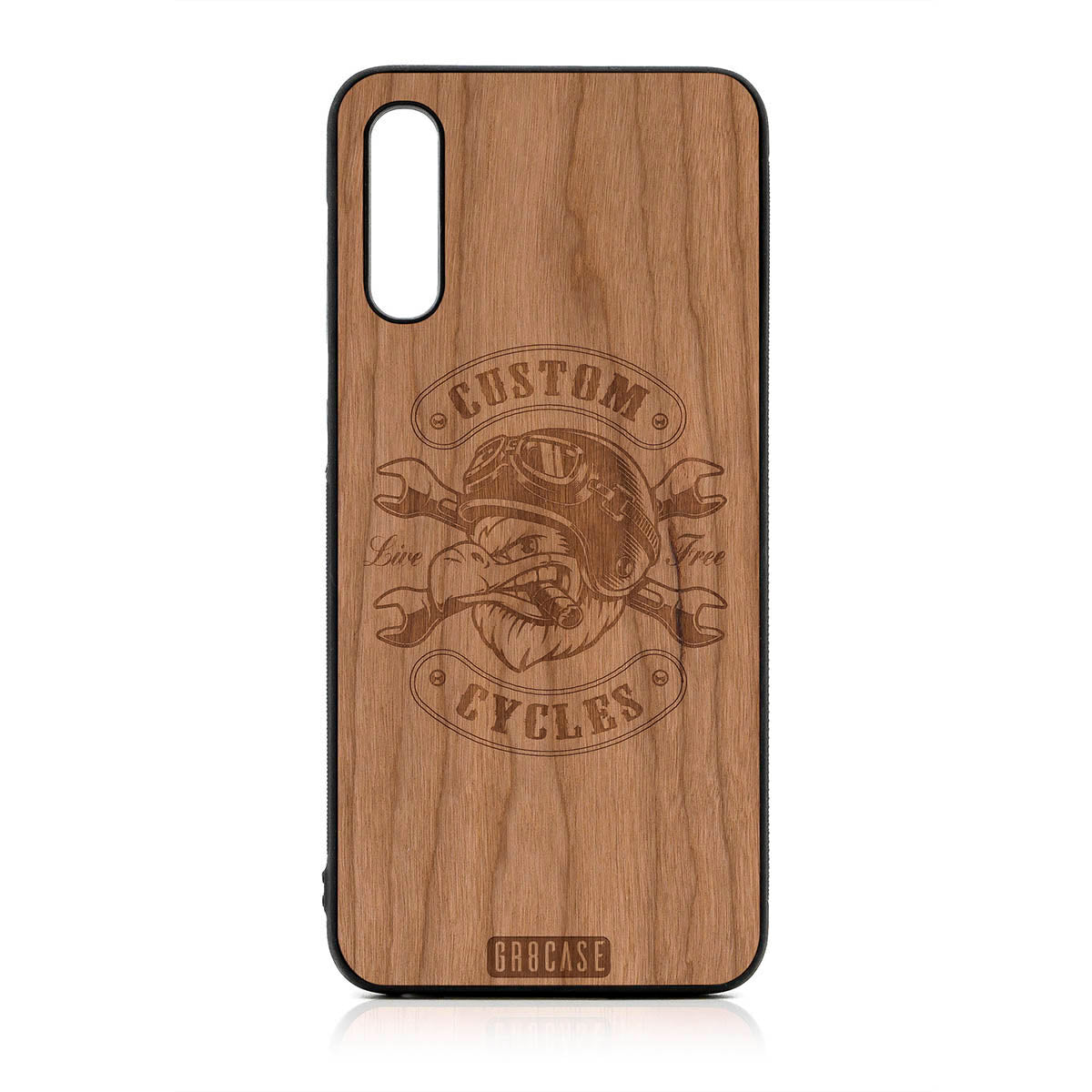 Custom Cycles Live Free (Biker Eagle) Design Wood Case For Samsung Galaxy A50 by GR8CASE