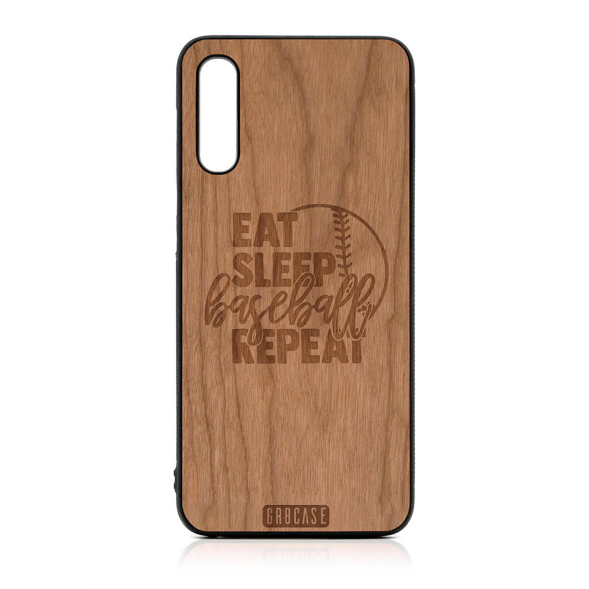 Eat Sleep Baseball Repeat Design Wood Case For Samsung Galaxy A50