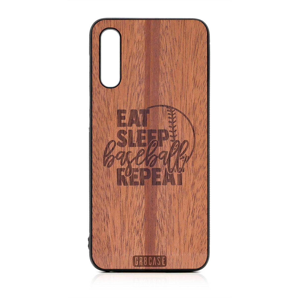 Eat Sleep Baseball Repeat Design Wood Case For Samsung Galaxy A50