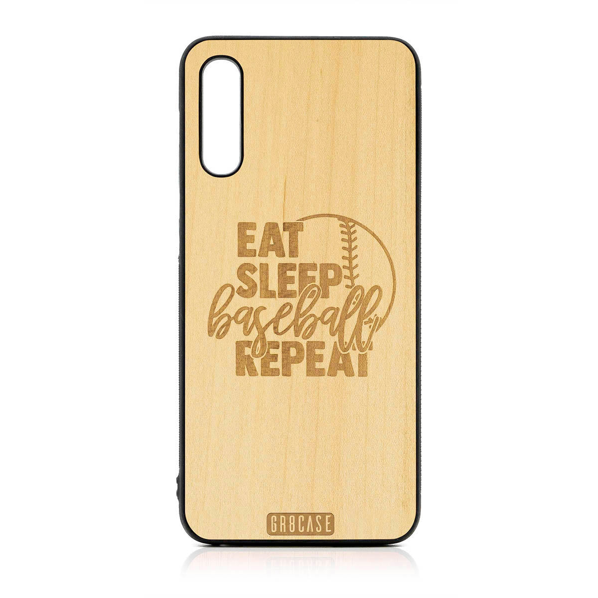 Eat Sleep Baseball Repeat Design Wood Case For Samsung Galaxy A50