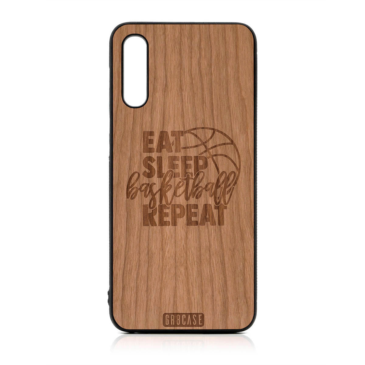 Eat Sleep Basketball Repeat Design Wood Case For Samsung Galaxy A50