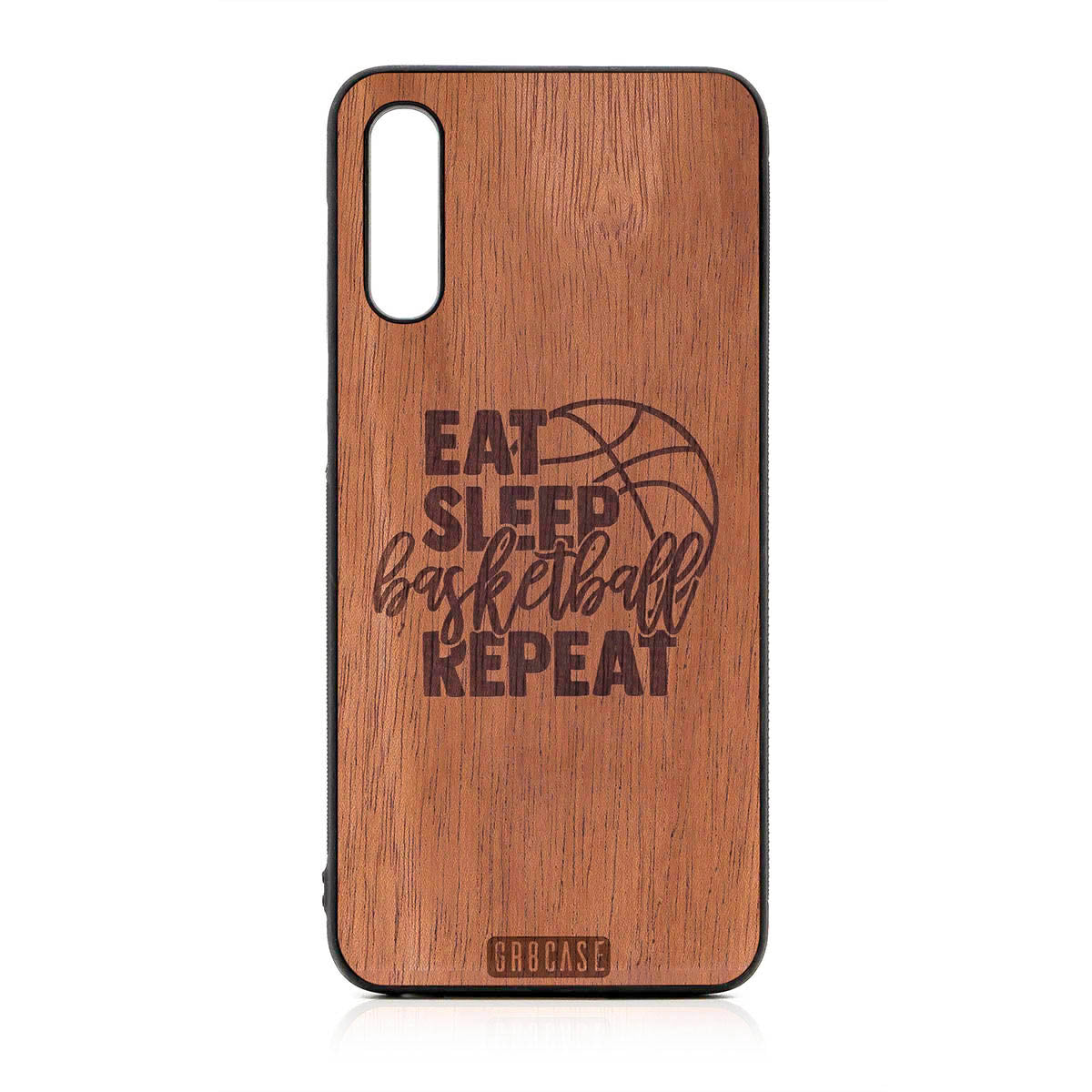 Eat Sleep Basketball Repeat Design Wood Case For Samsung Galaxy A50