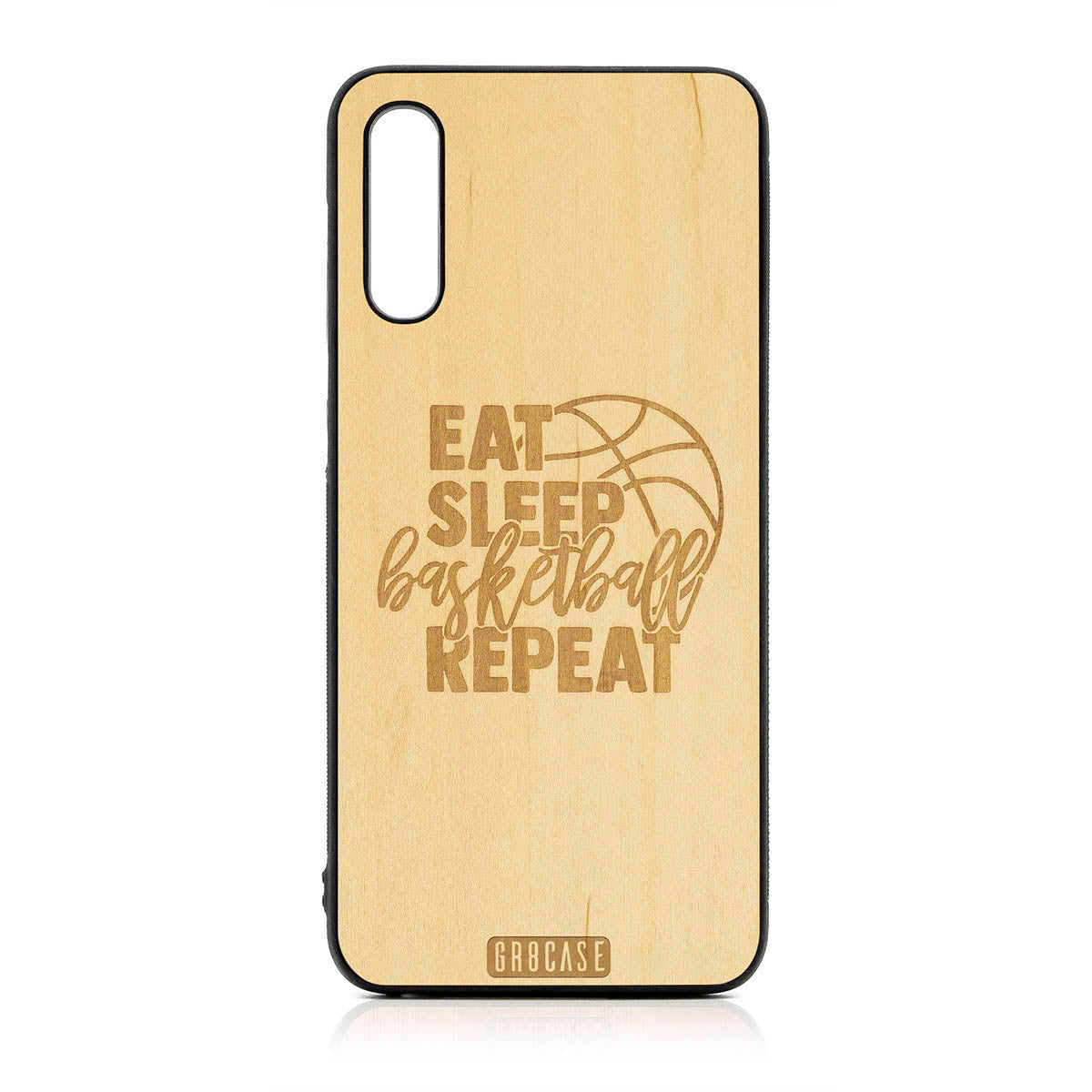 Eat Sleep Basketball Repeat Design Wood Case For Samsung Galaxy A50