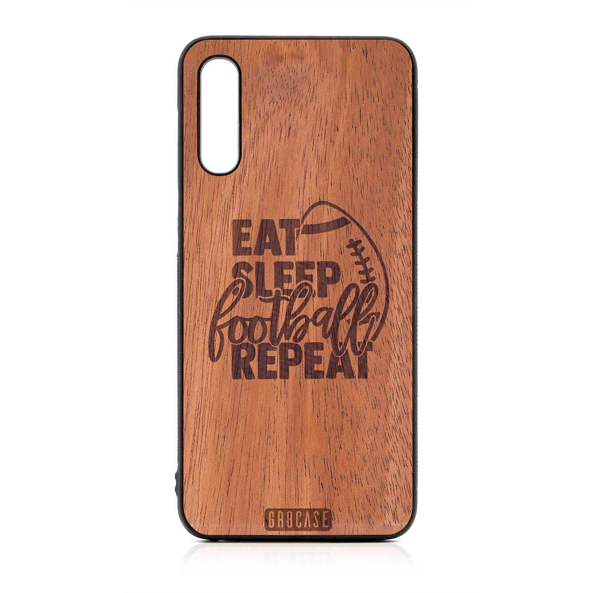 Eat Sleep Football Repeat Design Wood Case For Samsung Galaxy A50