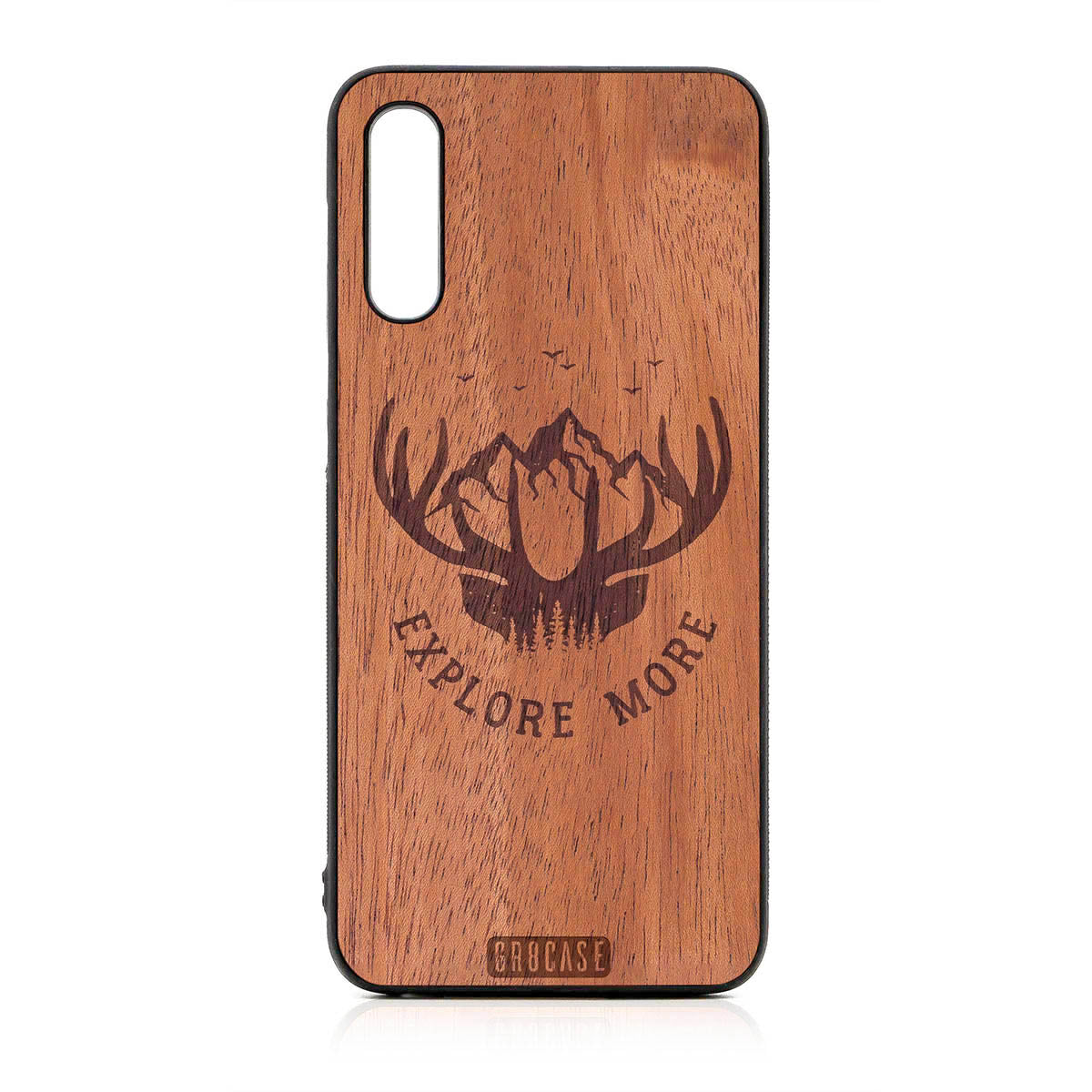 Explore More (Forest, Mountains &amp; Antlers) Design Wood Case For Samsung Galaxy A50 by GR8CASE