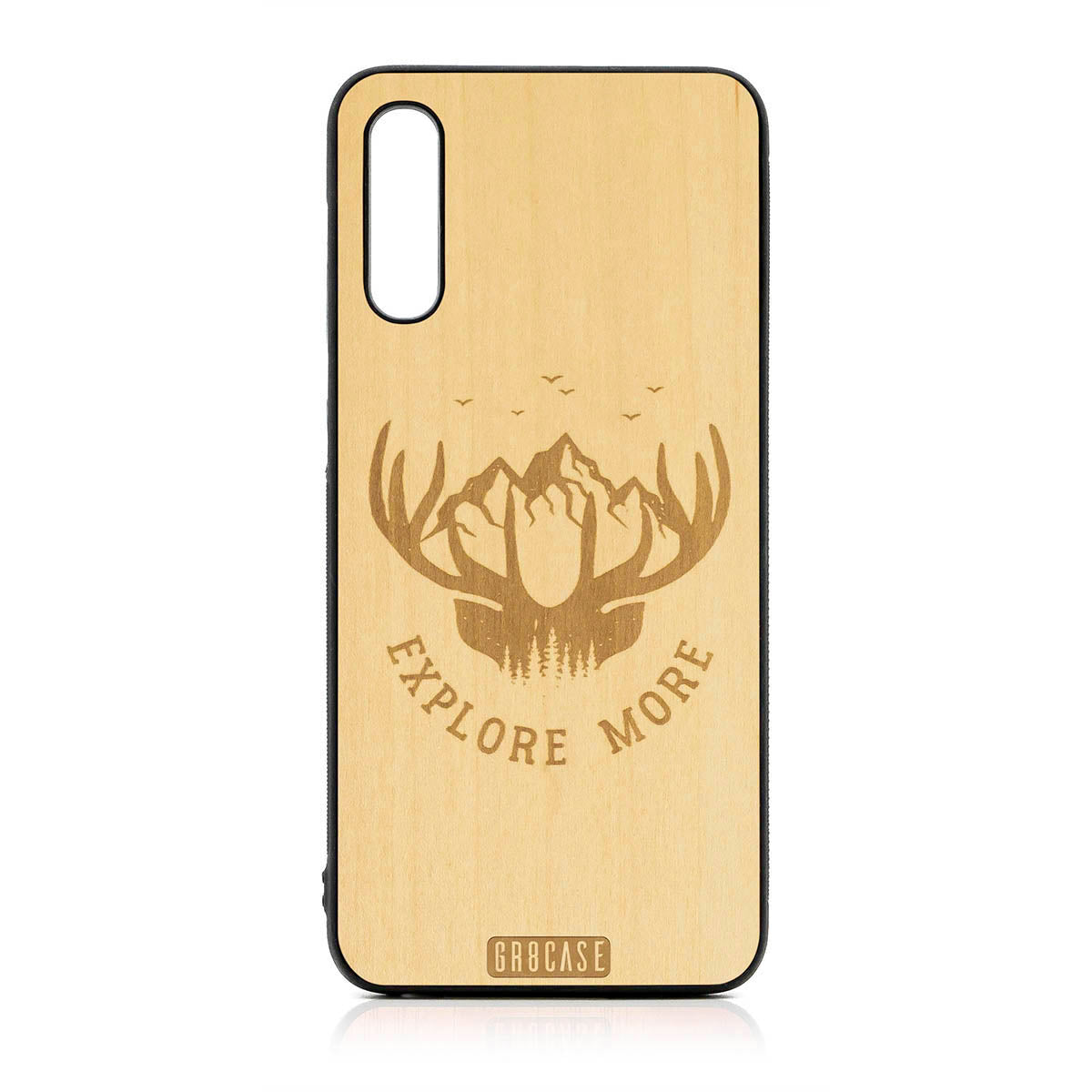 Explore More (Forest, Mountains &amp; Antlers) Design Wood Case For Samsung Galaxy A50 by GR8CASE
