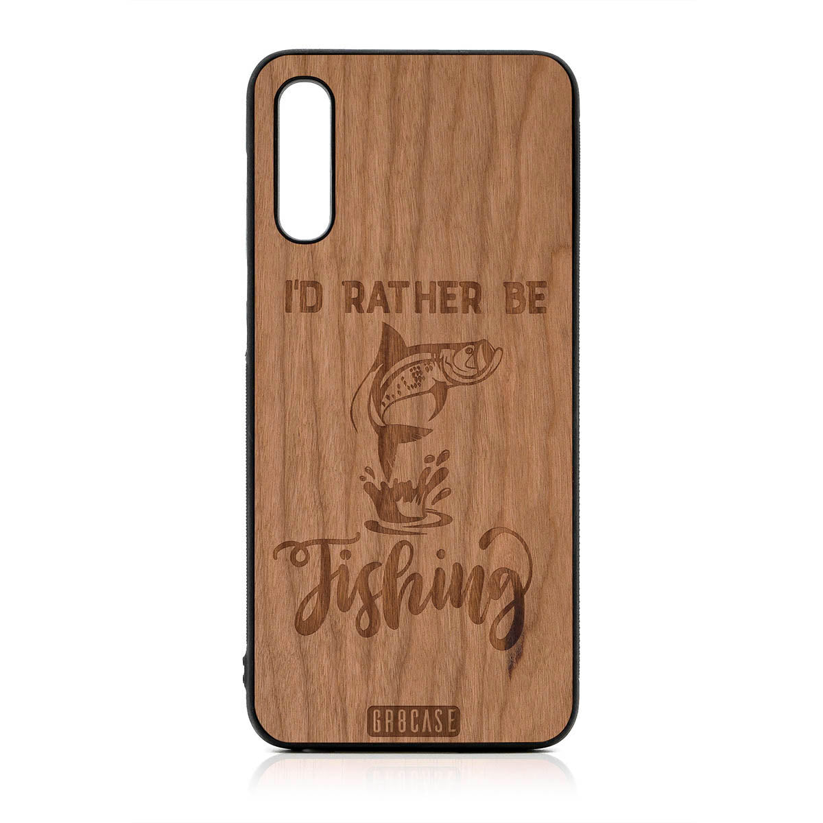 I&#39;D Rather Be Fishing Design Wood Case For Samsung Galaxy A50