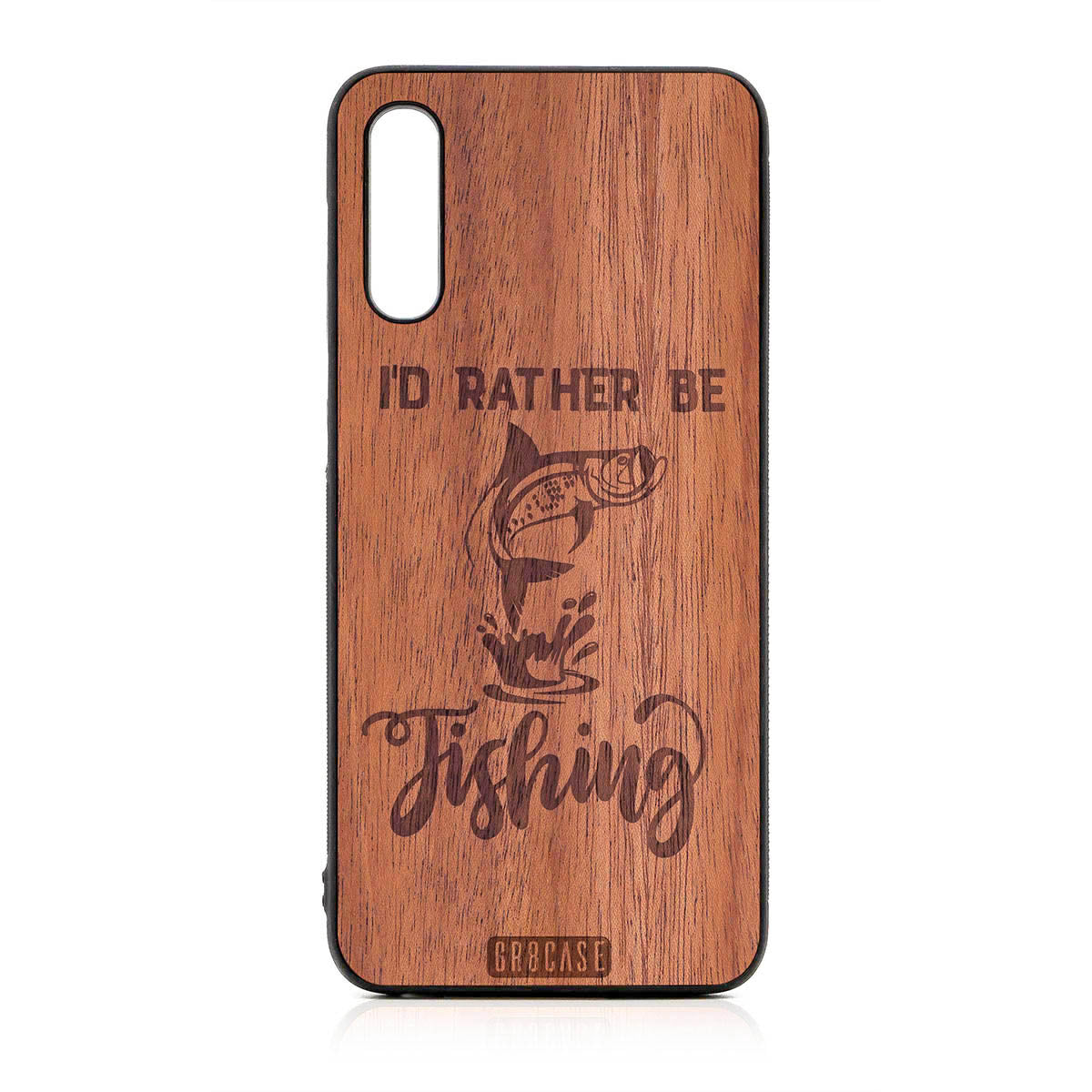 I'D Rather Be Fishing Design Wood Case For Samsung Galaxy A50