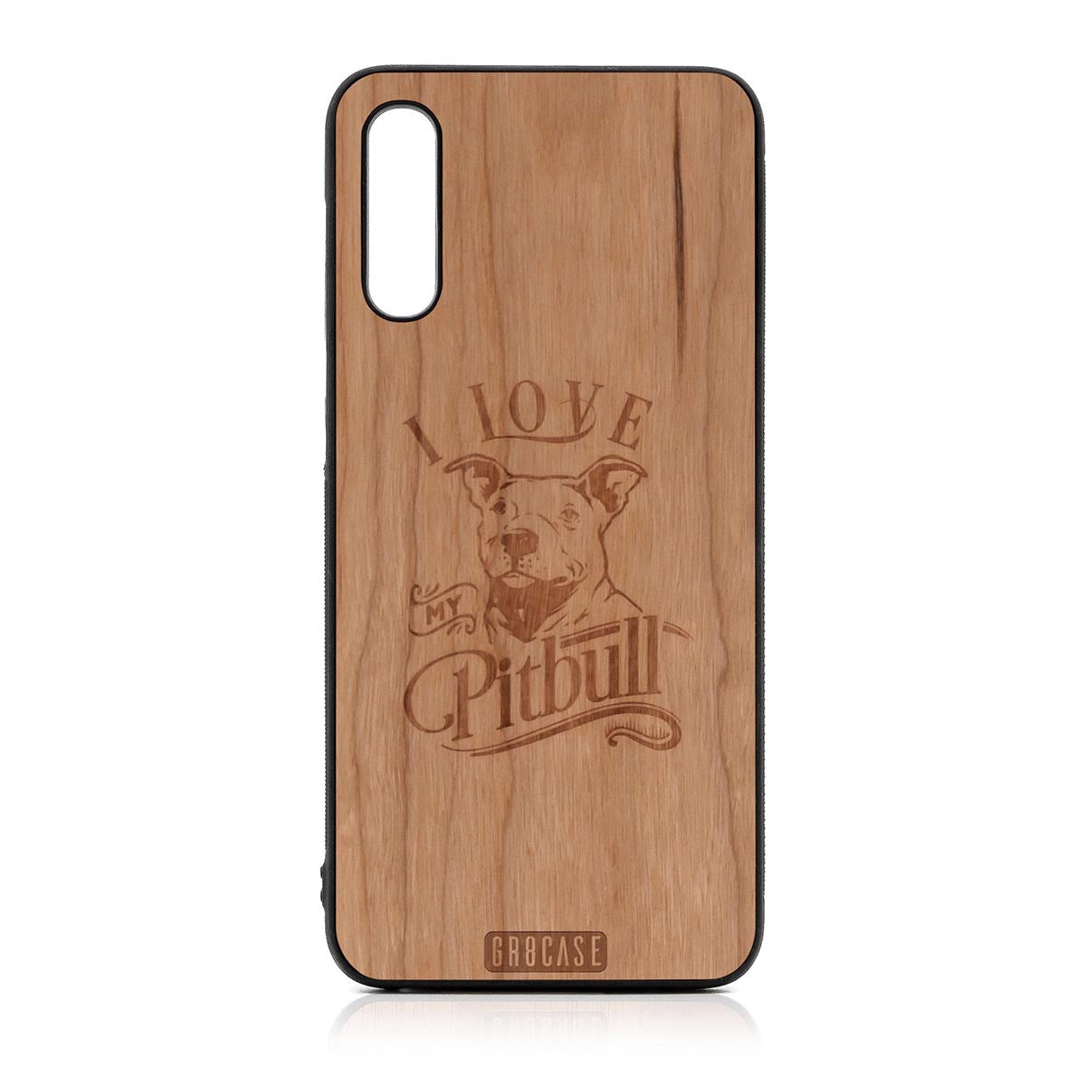 I Love My Pitbull Design Wood Case For Samsung Galaxy A50 by GR8CASE