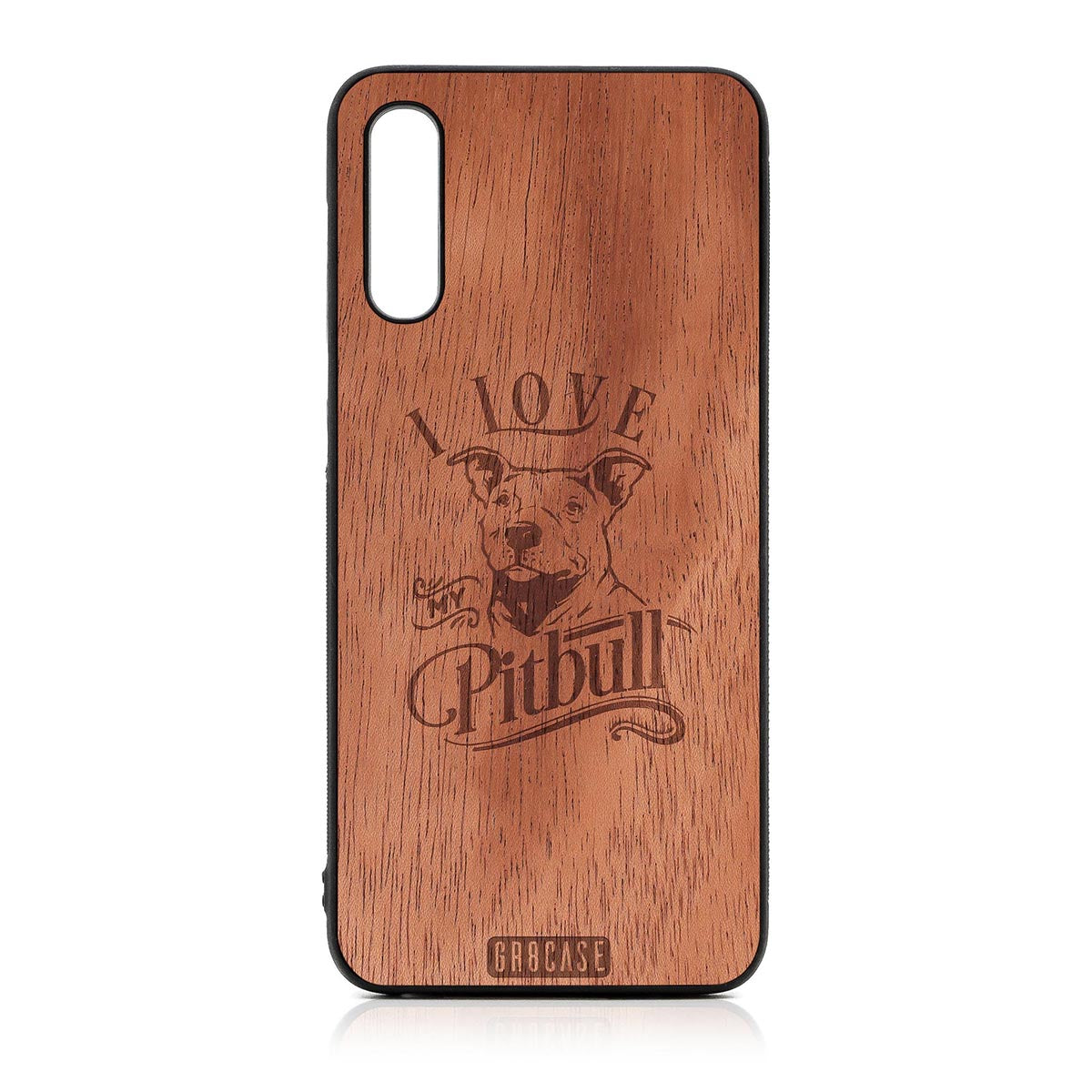 I Love My Pitbull Design Wood Case For Samsung Galaxy A50 by GR8CASE