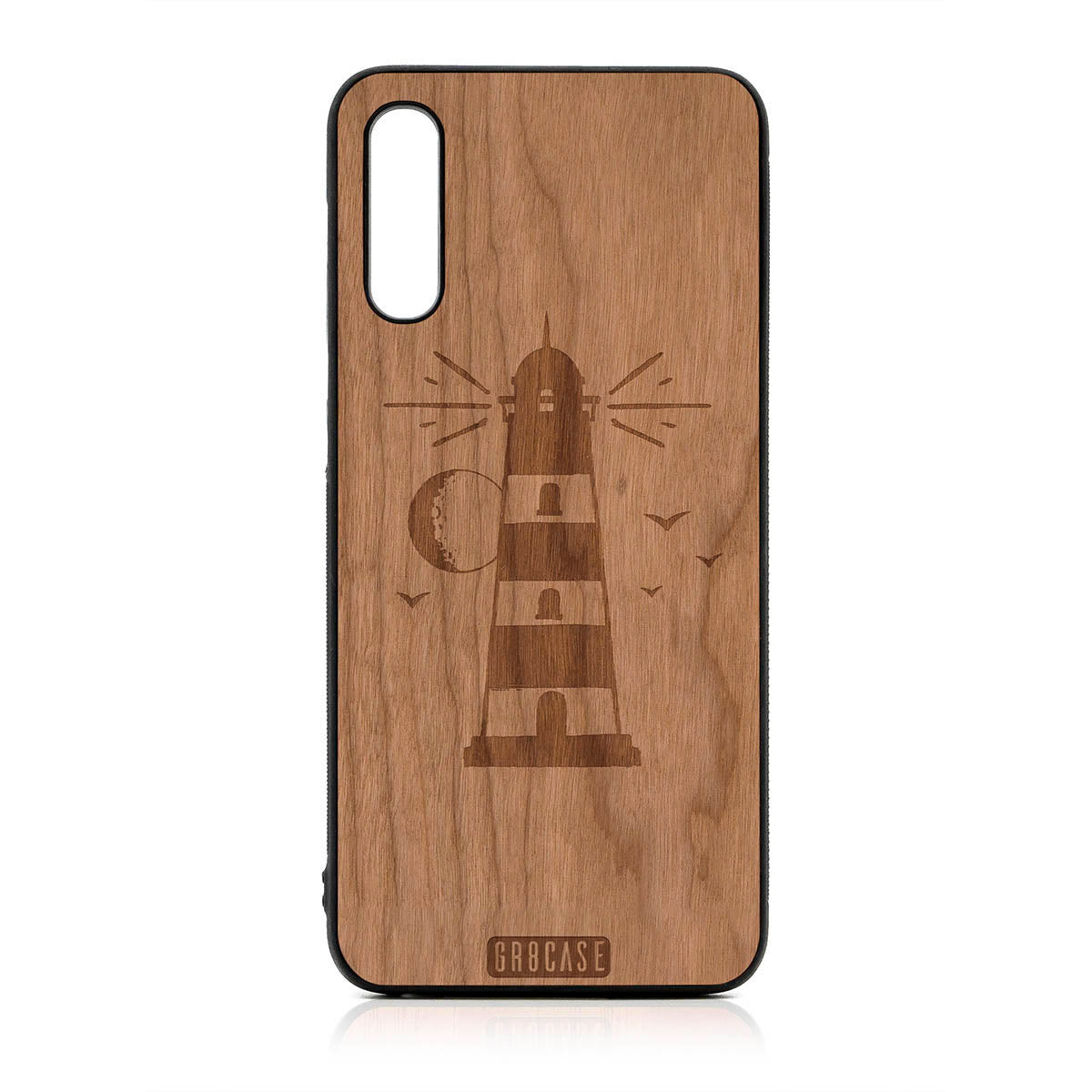 Midnight Lighthouse Design Wood Case For Samsung Galaxy A50