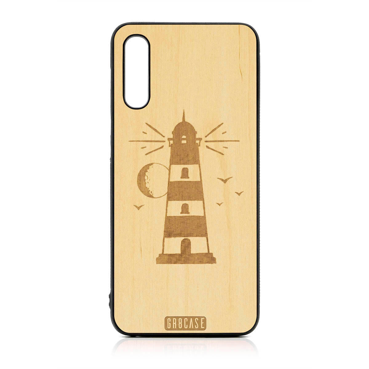 Midnight Lighthouse Design Wood Case For Samsung Galaxy A50
