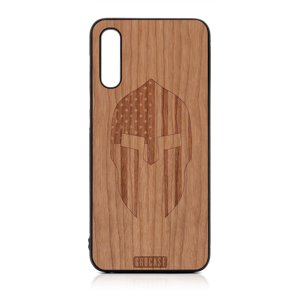 USA Spartan Helmet Design Wood Case For Samsung Galaxy A50