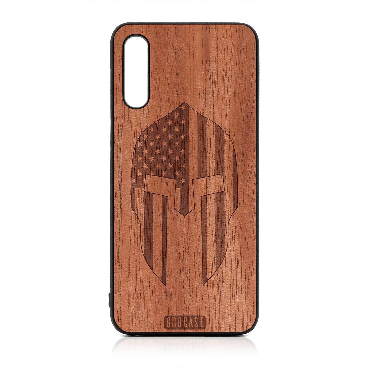 USA Spartan Helmet Design Wood Case For Samsung Galaxy A50