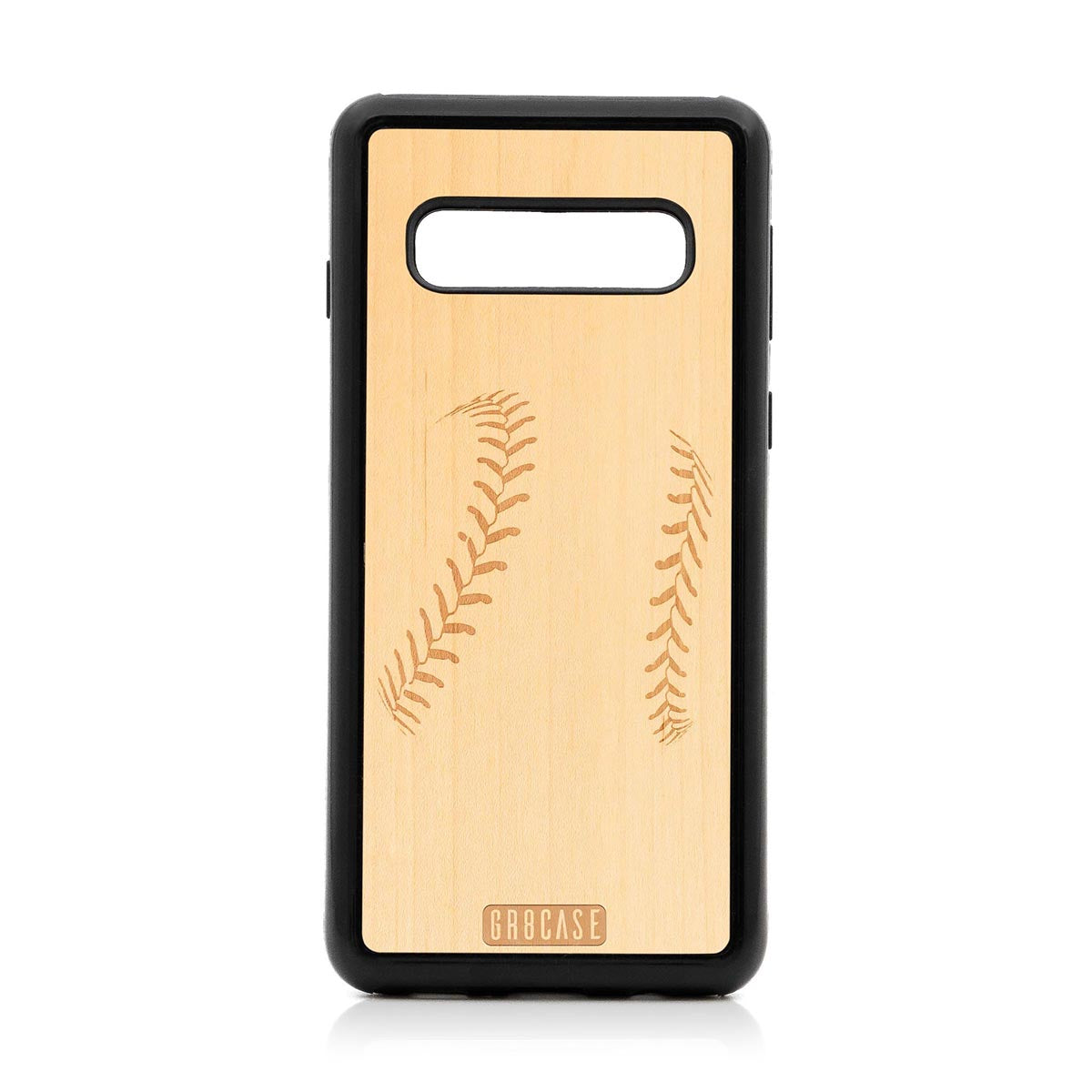 Baseball Stitches Design Wood Case For Samsung Galaxy S10 by GR8CASE