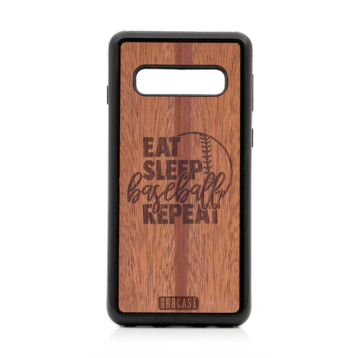 Eat Sleep Baseball Repeat Design Wood Case For Samsung Galaxy S10