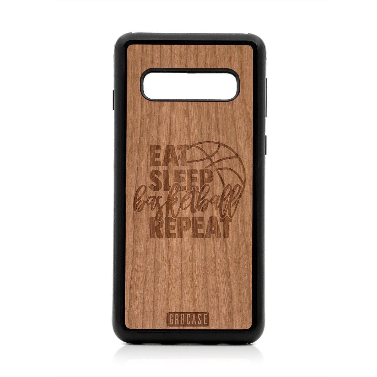 Eat Sleep Basketball Repeat Design Wood Case For Samsung Galaxy S10