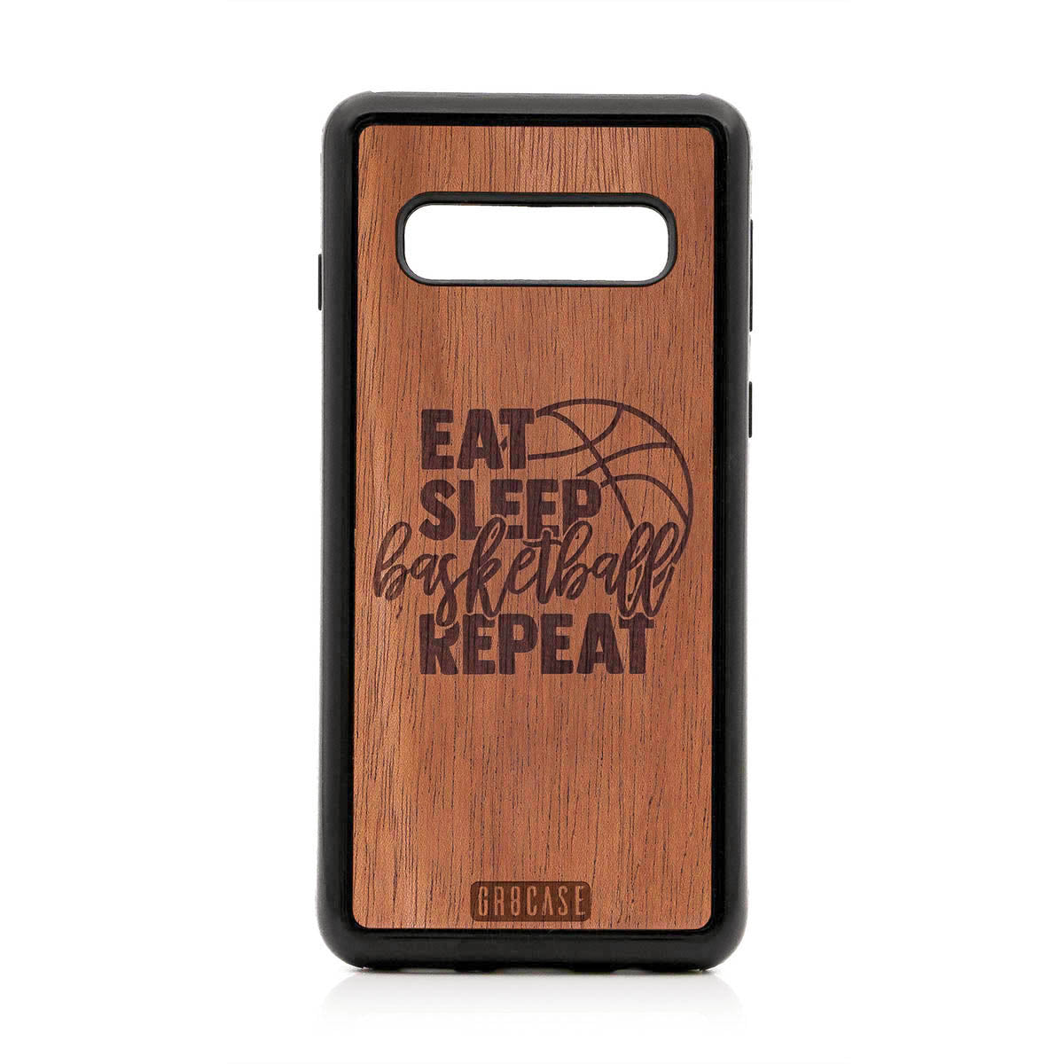 Eat Sleep Basketball Repeat Design Wood Case For Samsung Galaxy S10