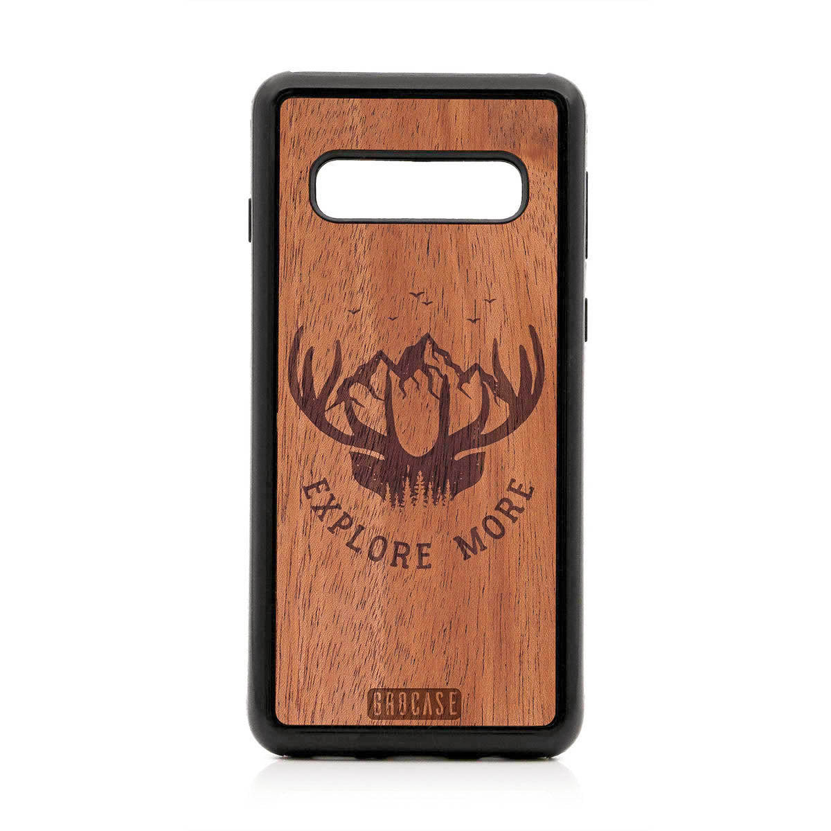 Explore More (Forest, Mountains &amp; Antlers) Design Wood Case For Samsung Galaxy S10 by GR8CASE