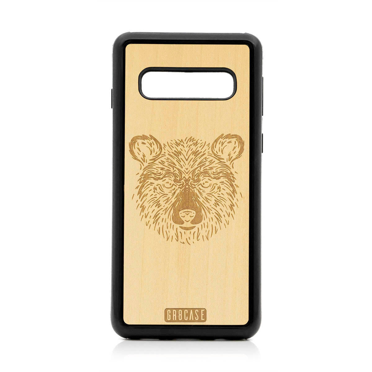 Furry Bear Design Wood Case For Samsung Galaxy S10