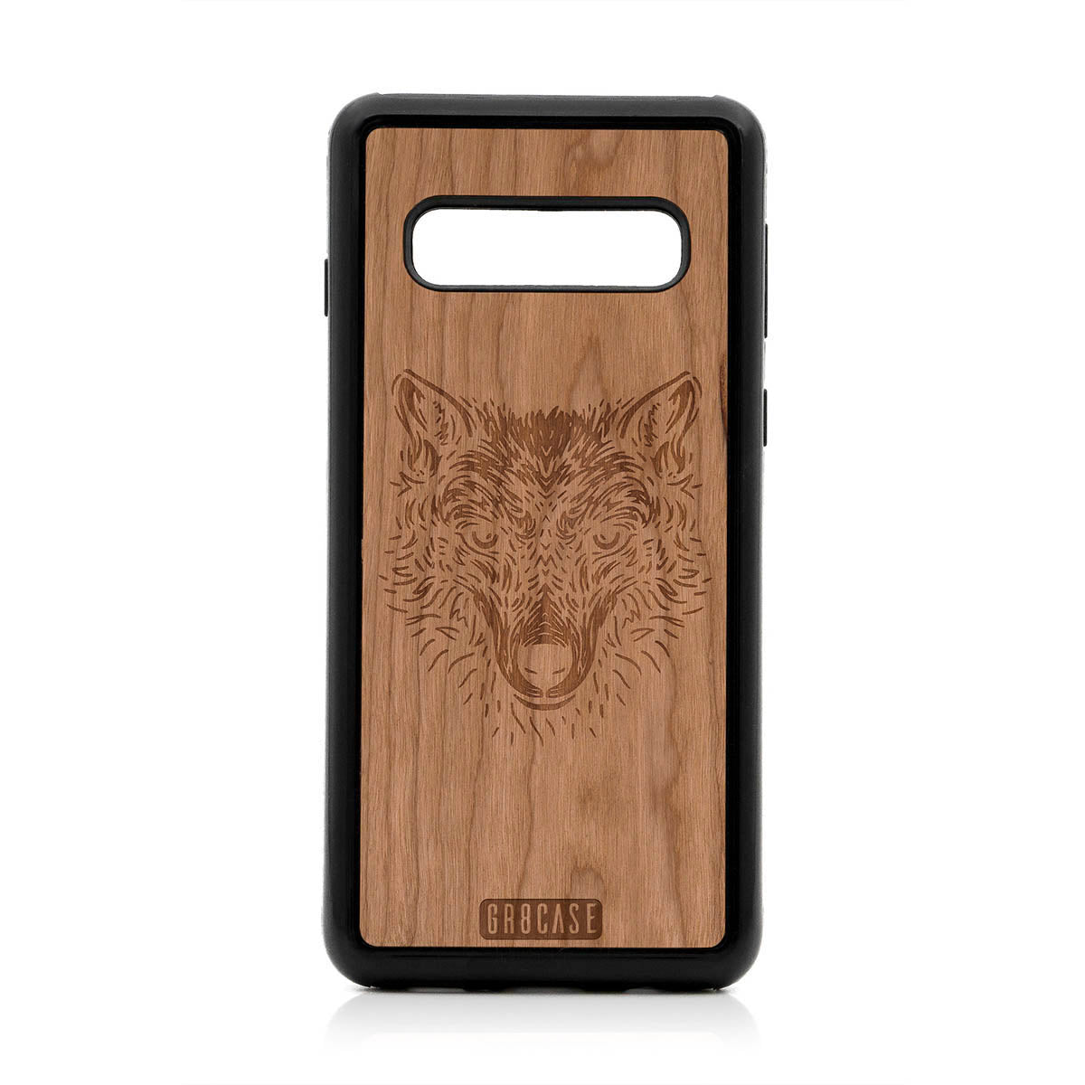 Furry Wolf Design Wood Case For Samsung Galaxy S10