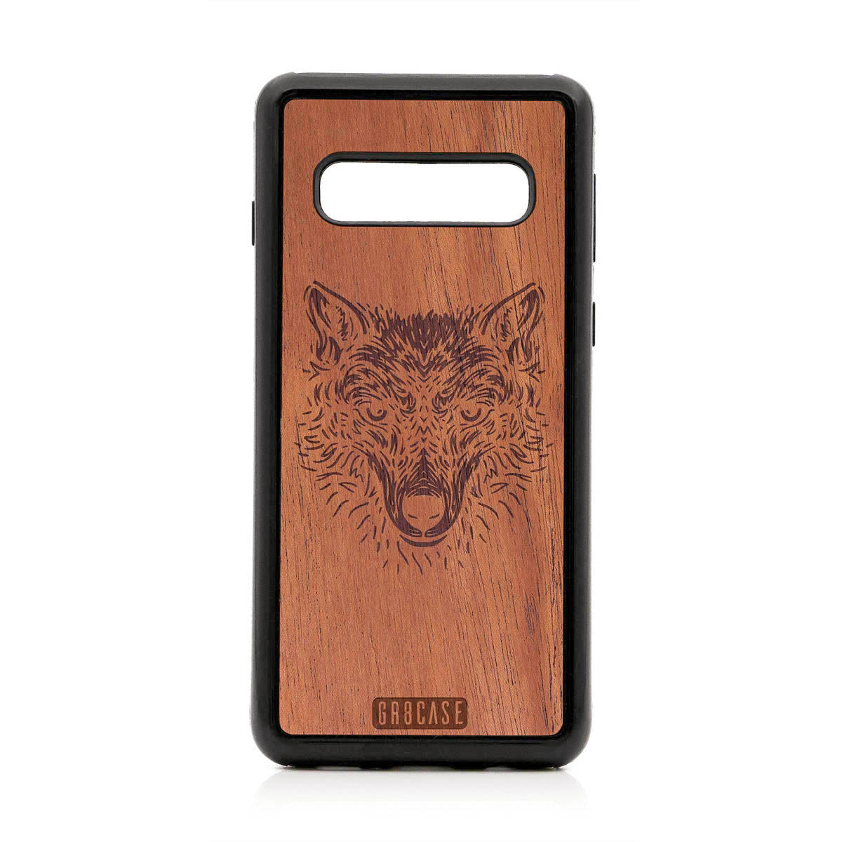 Furry Wolf Design Wood Case For Samsung Galaxy S10