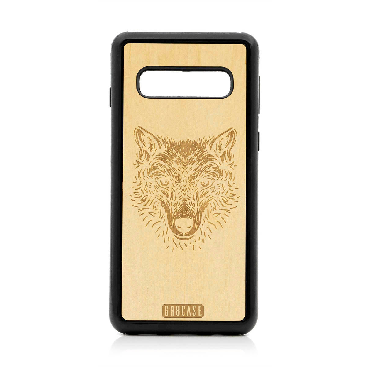 Furry Wolf Design Wood Case For Samsung Galaxy S10