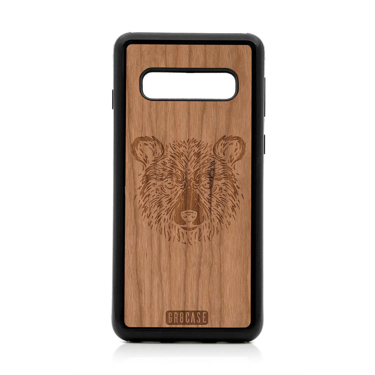 Furry Bear Design Wood Case For Samsung Galaxy S10