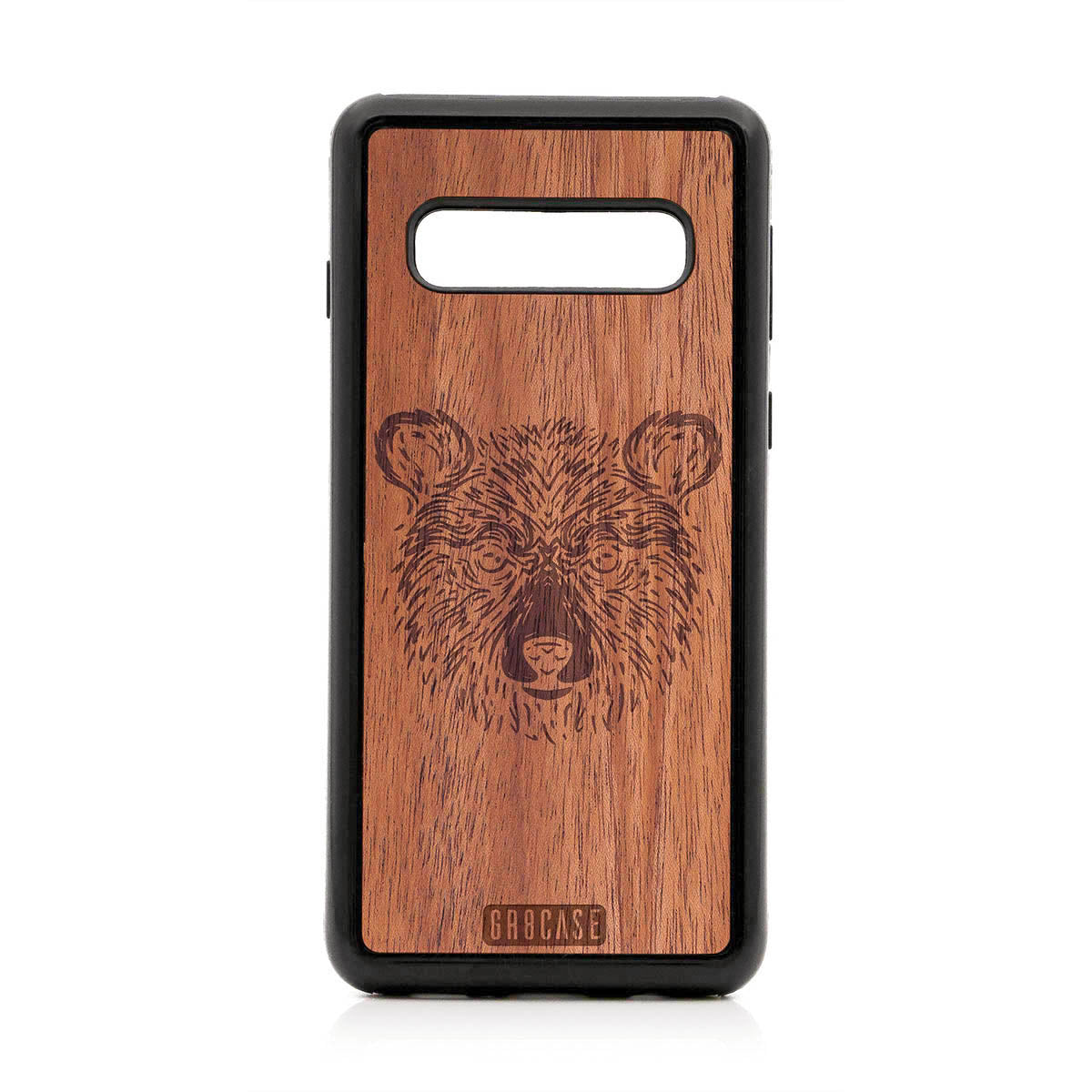 Furry Bear Design Wood Case For Samsung Galaxy S10