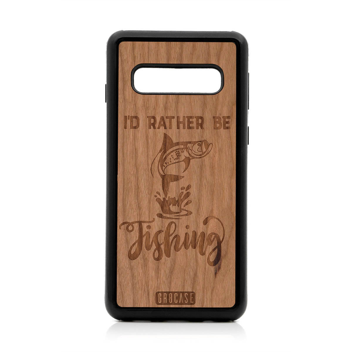 I&#39;D Rather Be Fishing Design Wood Case For Samsung Galaxy S10
