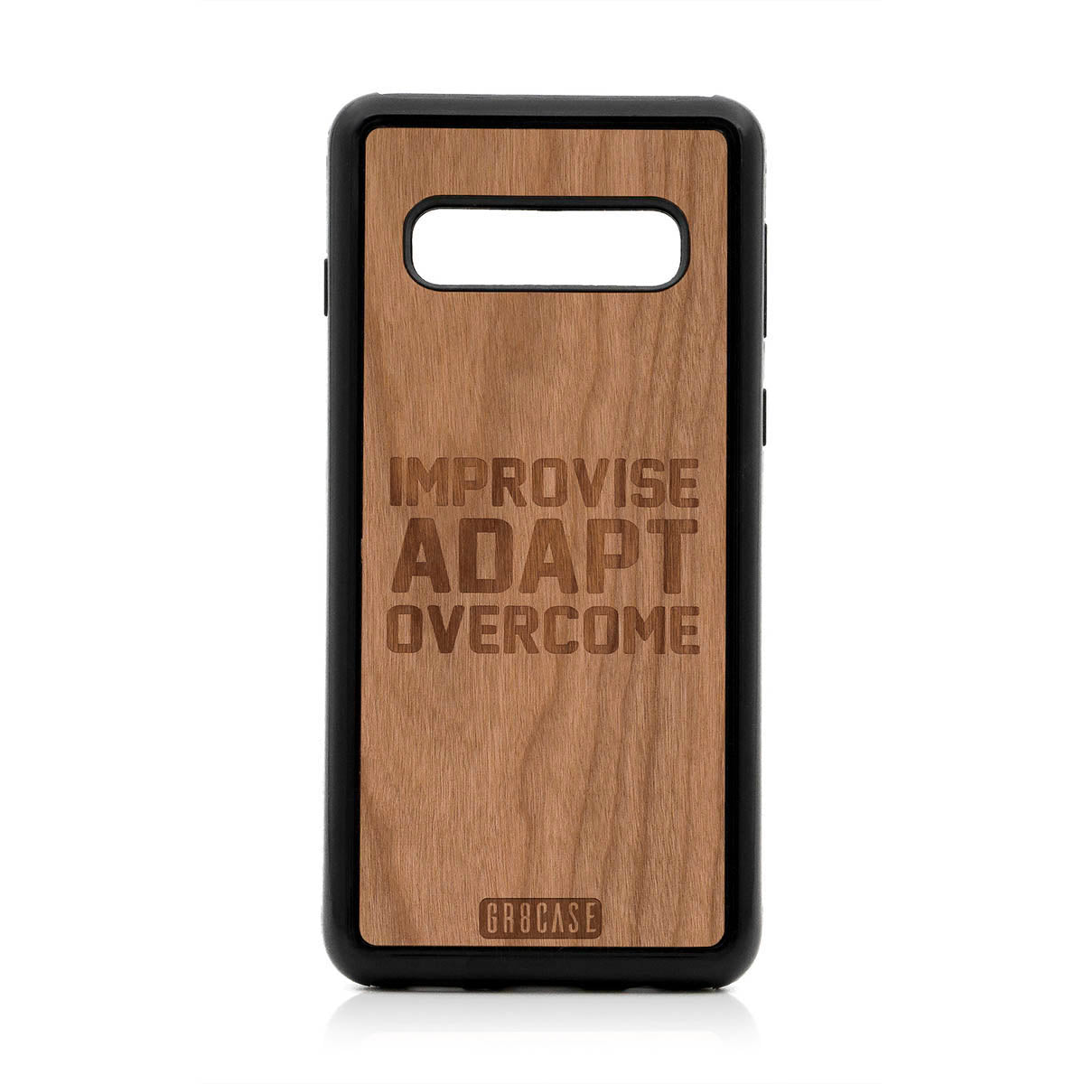 Improvise Adapt Overcome Design Wood Case For Samsung Galaxy S10