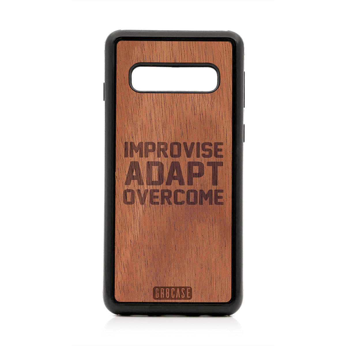 Improvise Adapt Overcome Design Wood Case For Samsung Galaxy S10