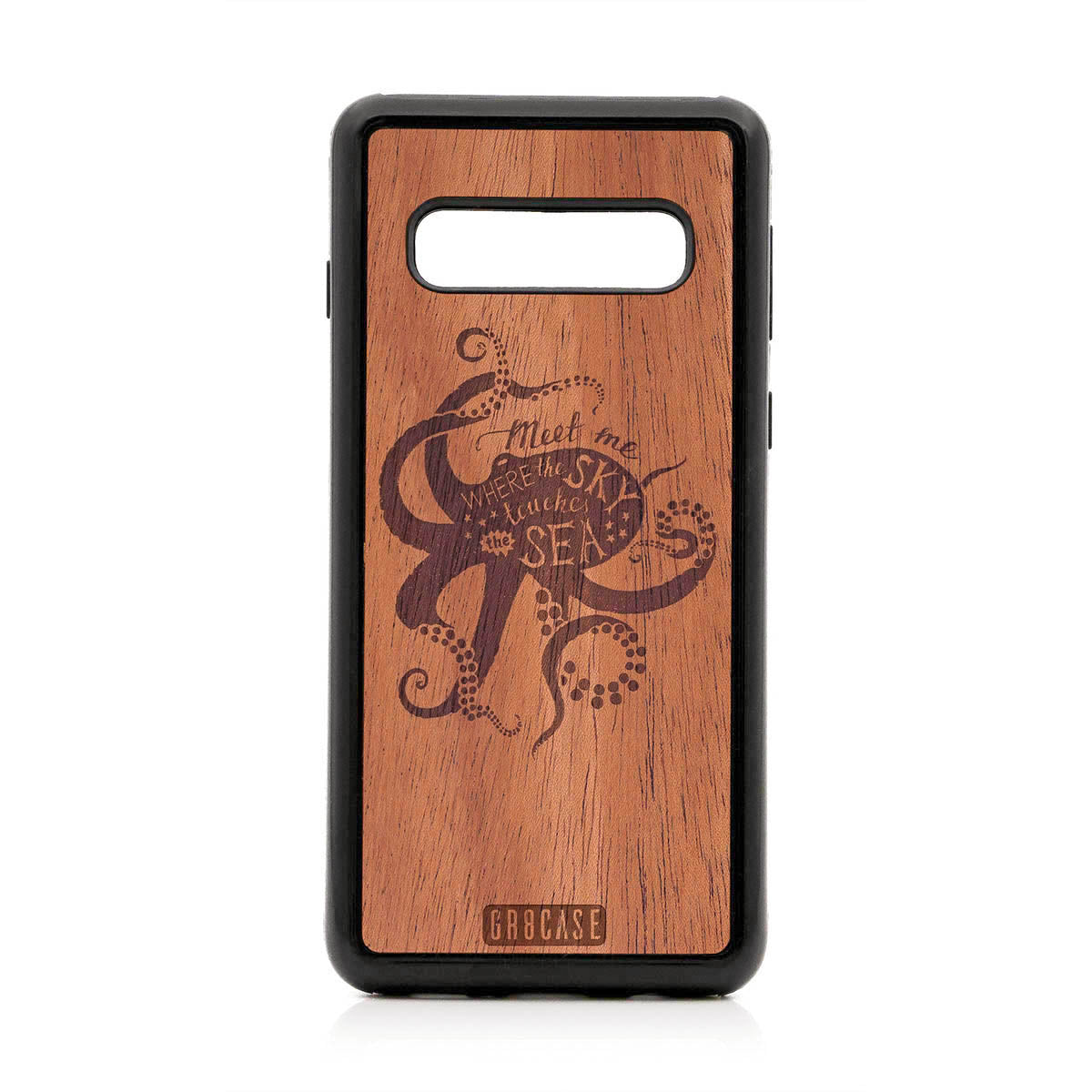 Meet Me Where The Sky Touches The Sea (Octopus) Design Wood Case For Samsung Galaxy S10