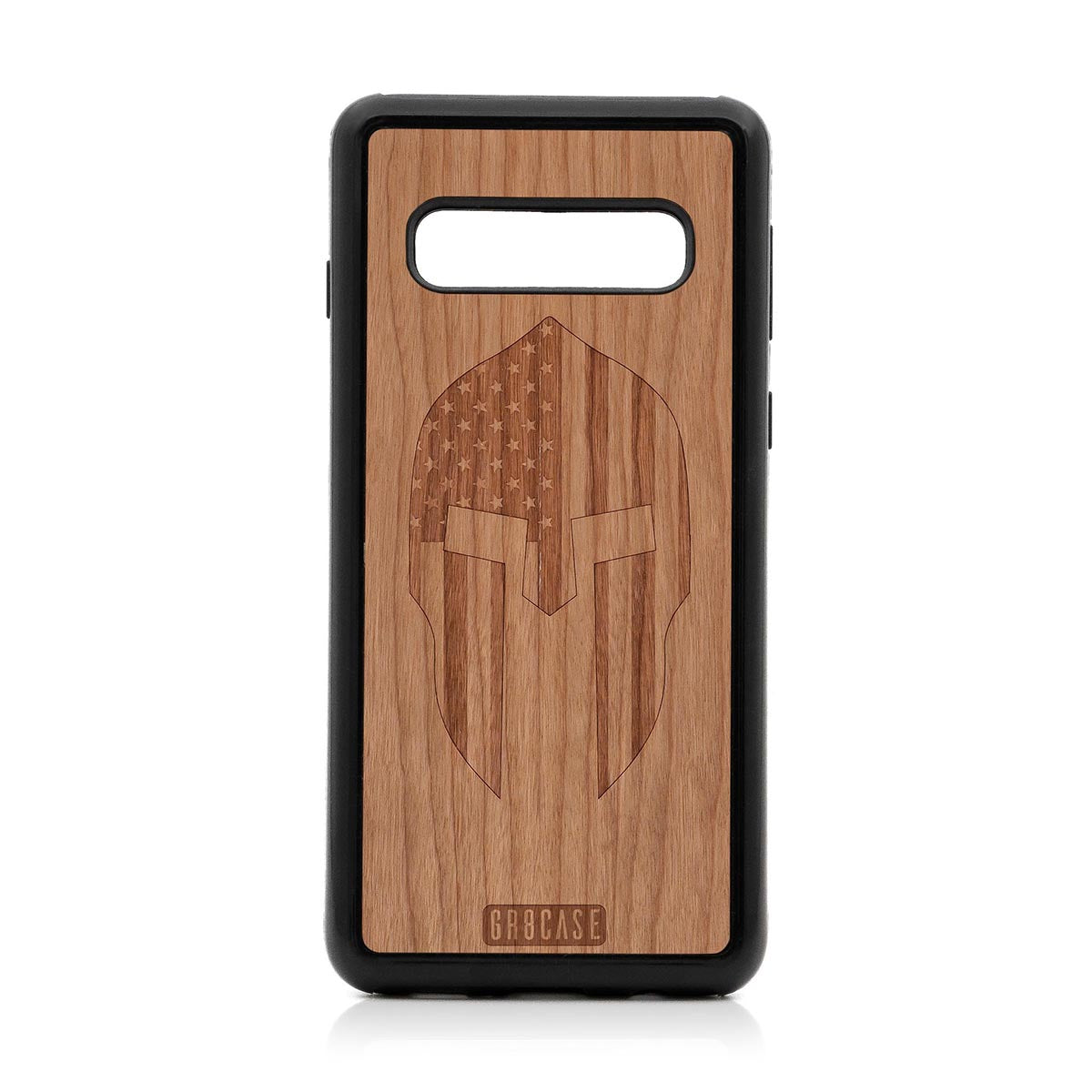 USA Spartan Helmet Design Wood Case For Samsung Galaxy S10