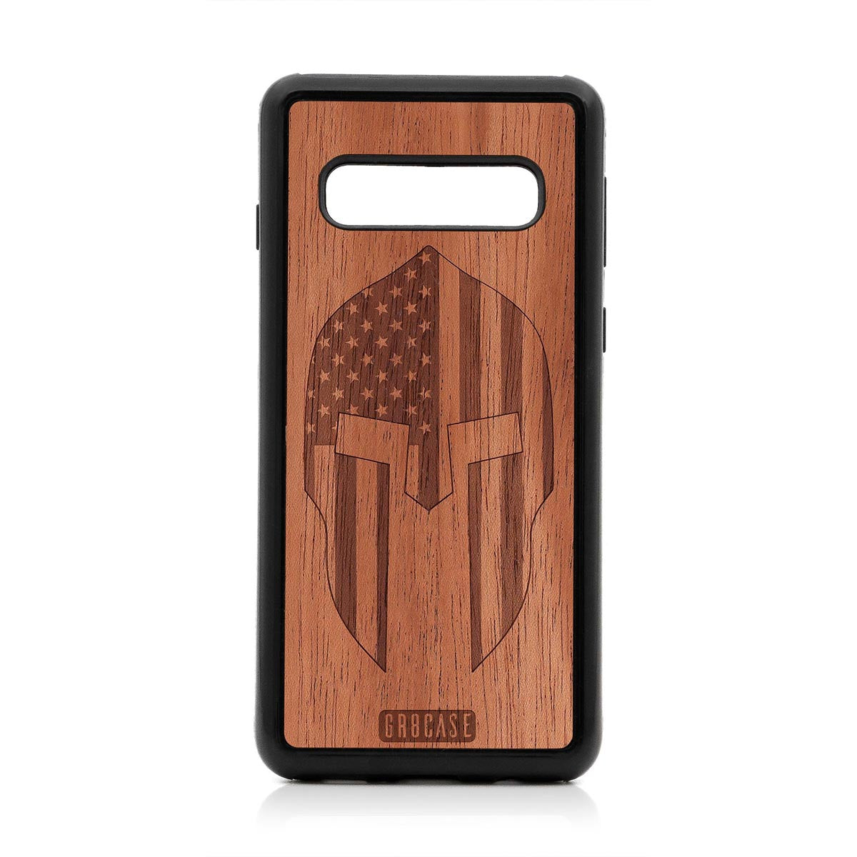 USA Spartan Helmet Design Wood Case For Samsung Galaxy S10