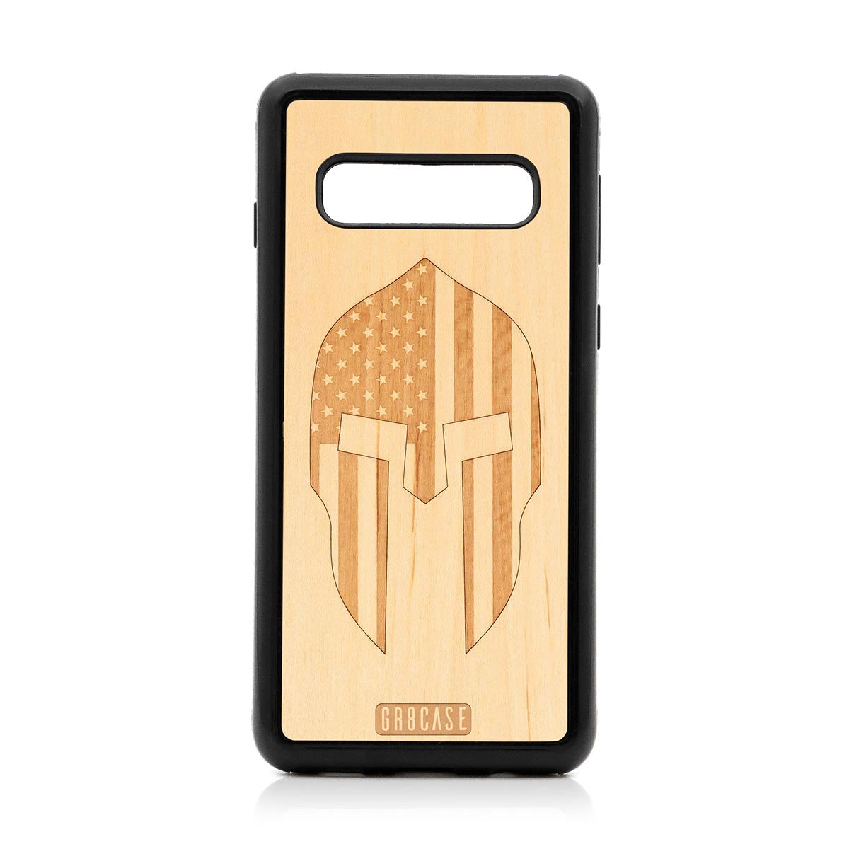 USA Spartan Helmet Design Wood Case For Samsung Galaxy S10