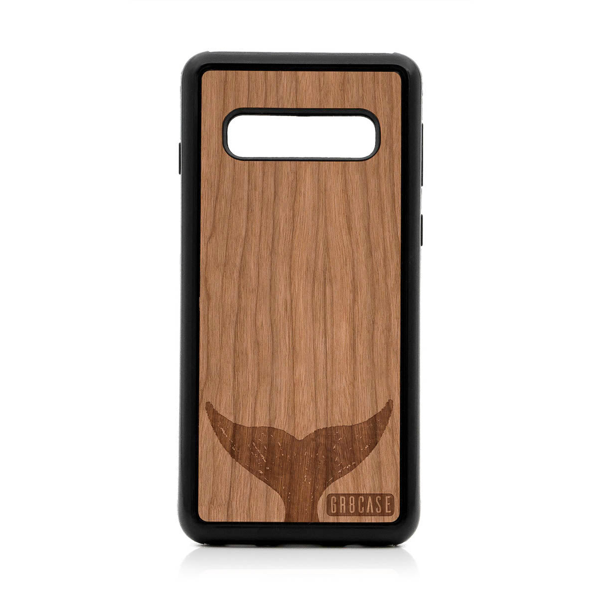 Whale Tail Design Wood Case For Samsung Galaxy S10