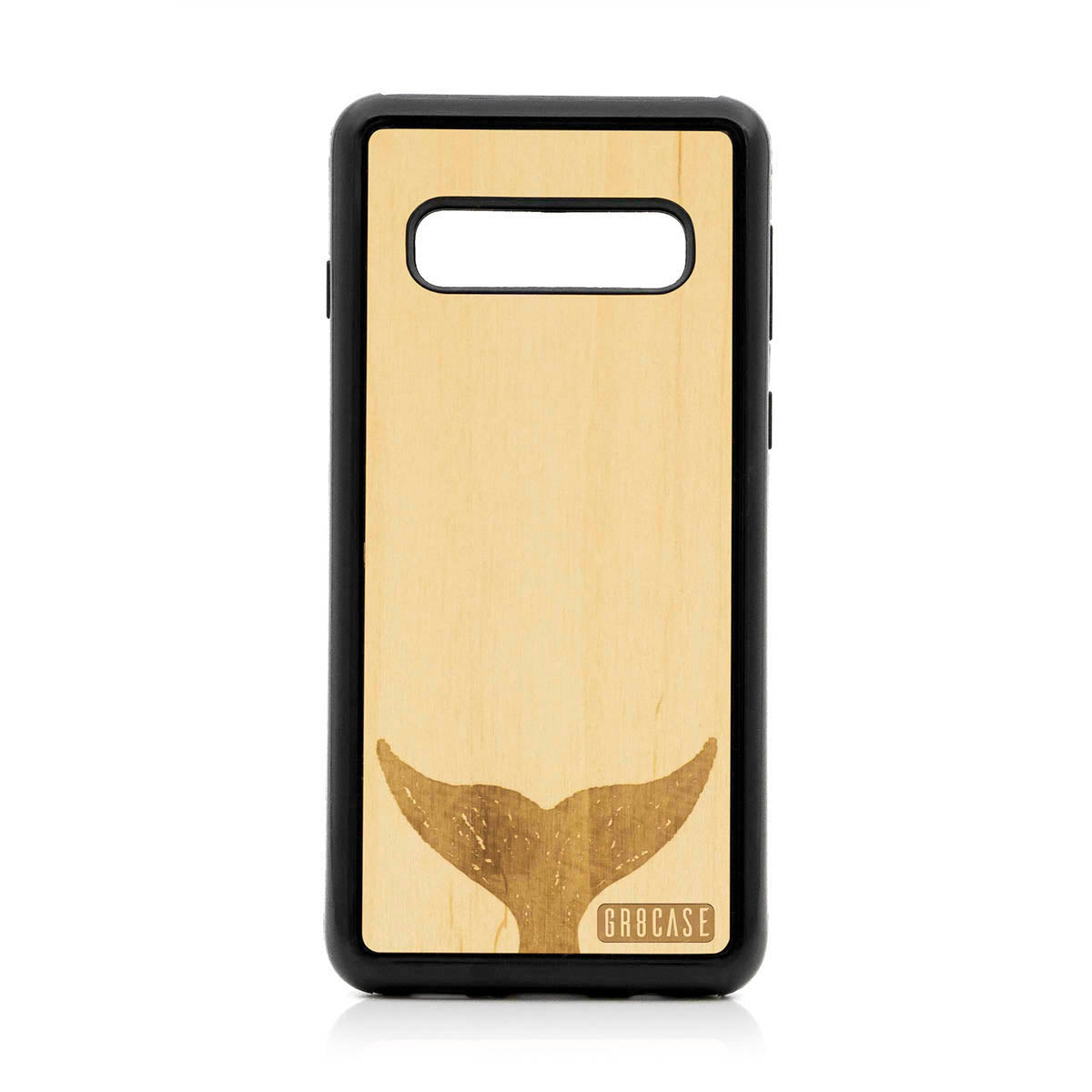 Whale Tail Design Wood Case For Samsung Galaxy S10