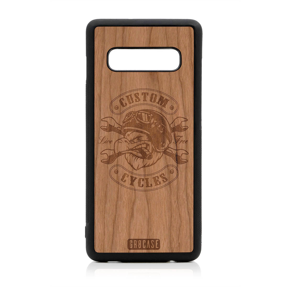 Custom Cycles Live Free (Biker Eagle) Design Wood Case For Samsung Galaxy S10 Plus by GR8CASE