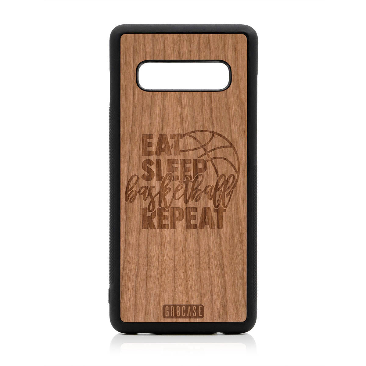 Eat Sleep Basketball Repeat Design Wood Case For Samsung Galaxy S10 Plus