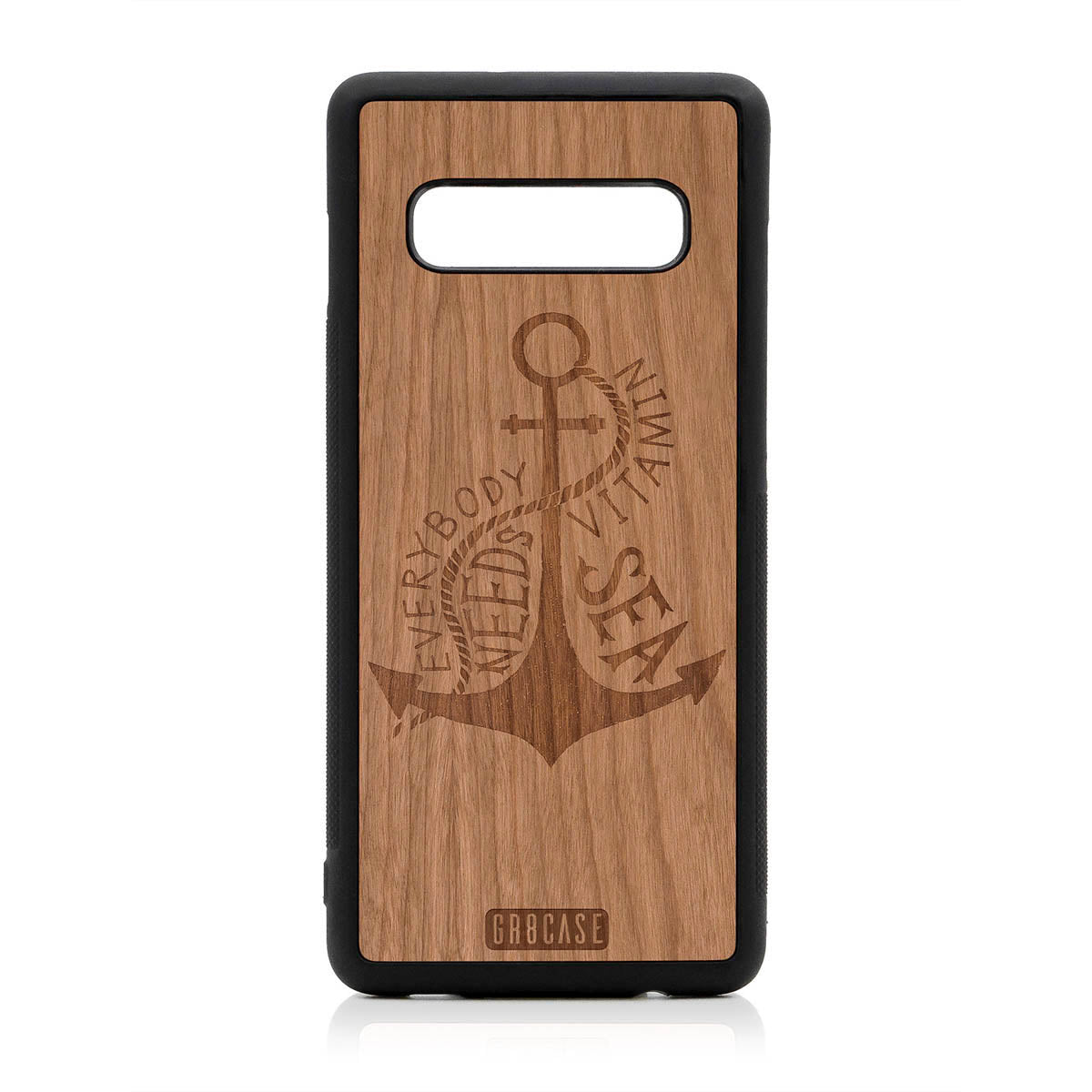 Everybody Needs Vitamin Sea (Anchor) Design Wood Case For Samsung Galaxy S10 Plus by GR8CASE