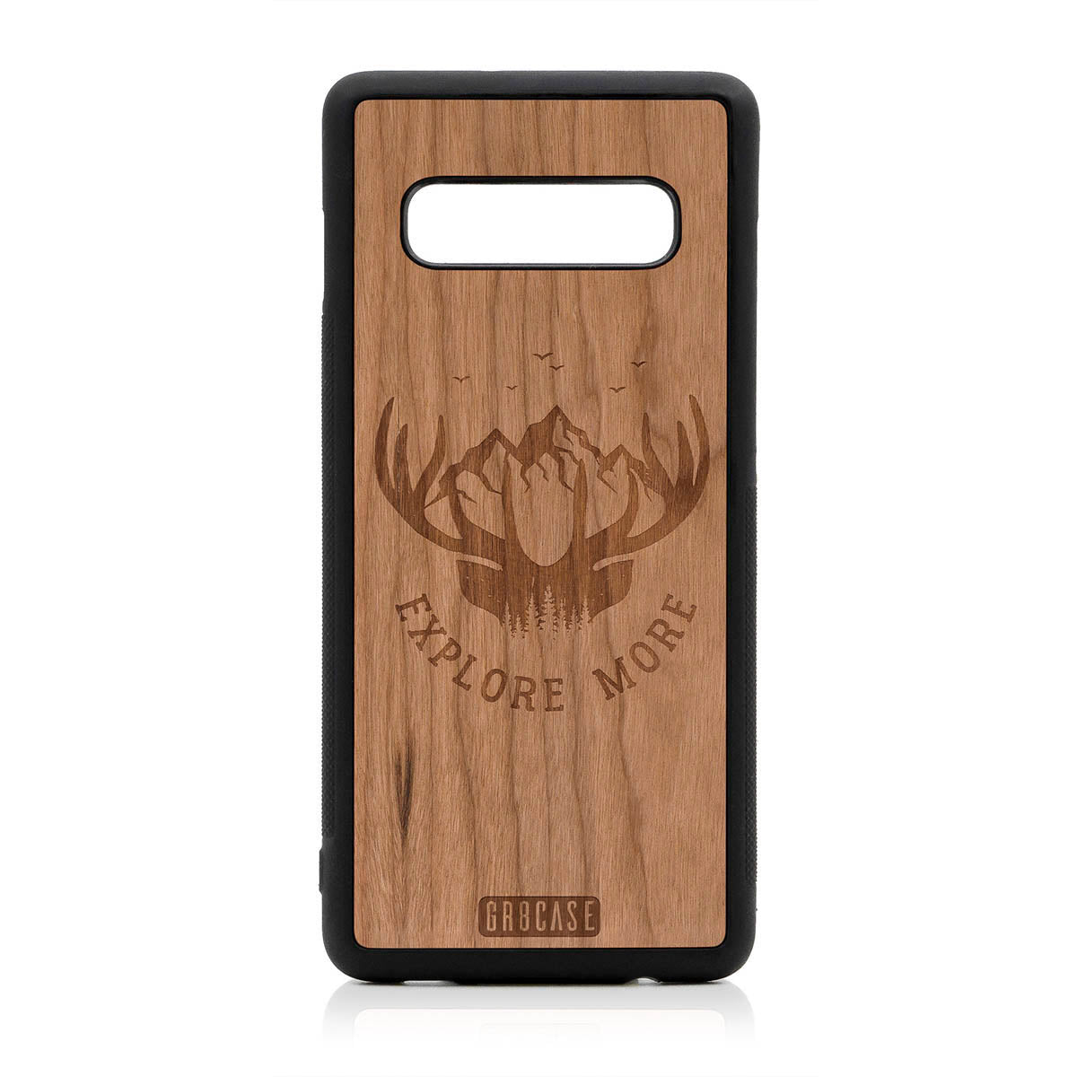 Explore More (Forest, Mountains & Antlers) Design Wood Case For Samsung Galaxy S10 Plus by GR8CASE