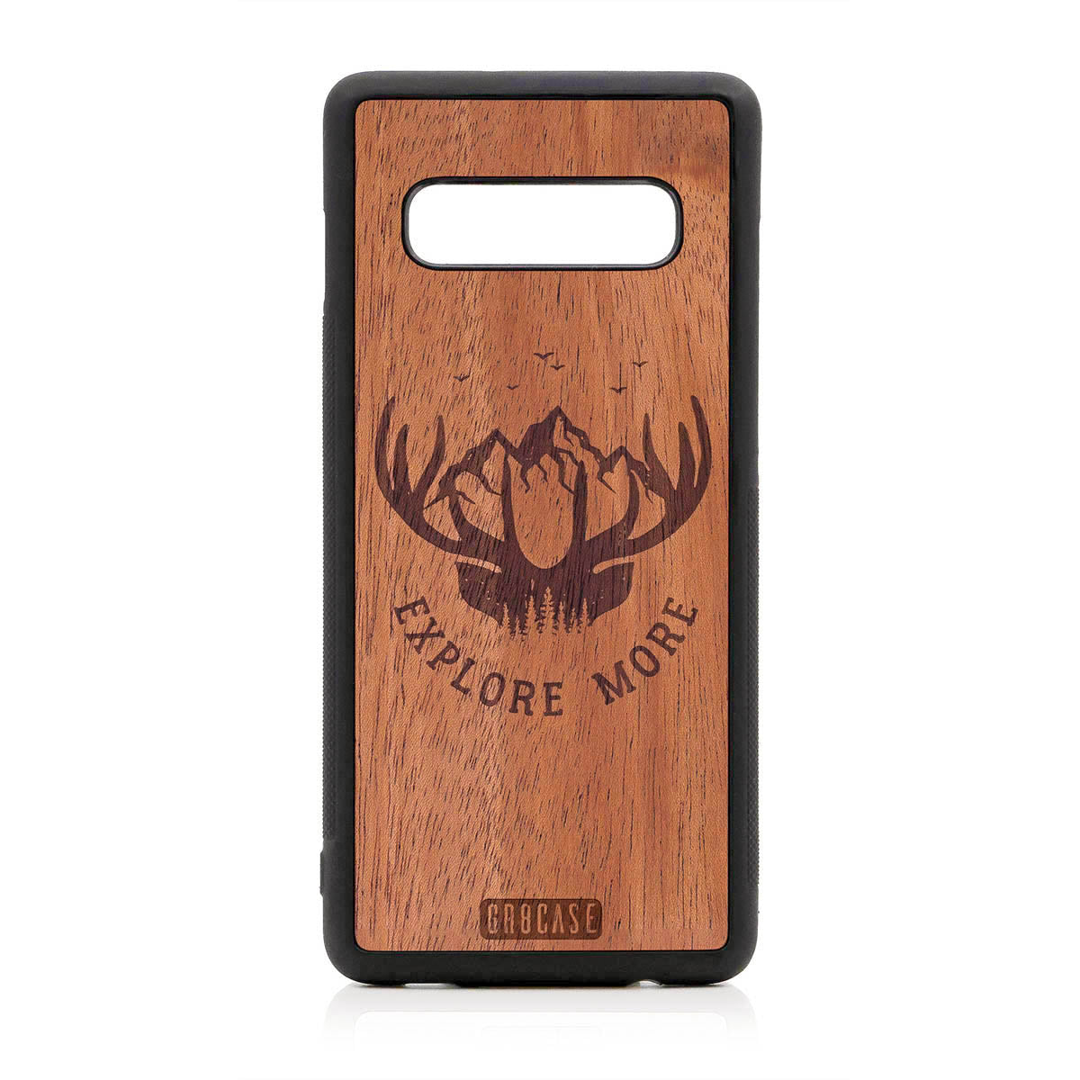 Explore More (Forest, Mountains & Antlers) Design Wood Case For Samsung Galaxy S10 Plus by GR8CASE