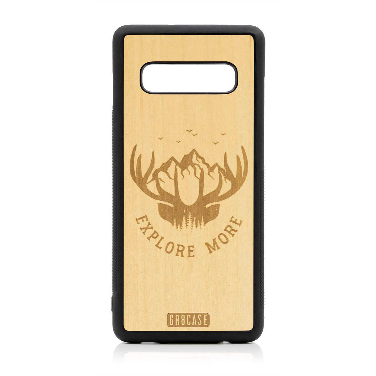 Explore More (Forest, Mountains &amp; Antlers) Design Wood Case For Samsung Galaxy S10 Plus by GR8CASE