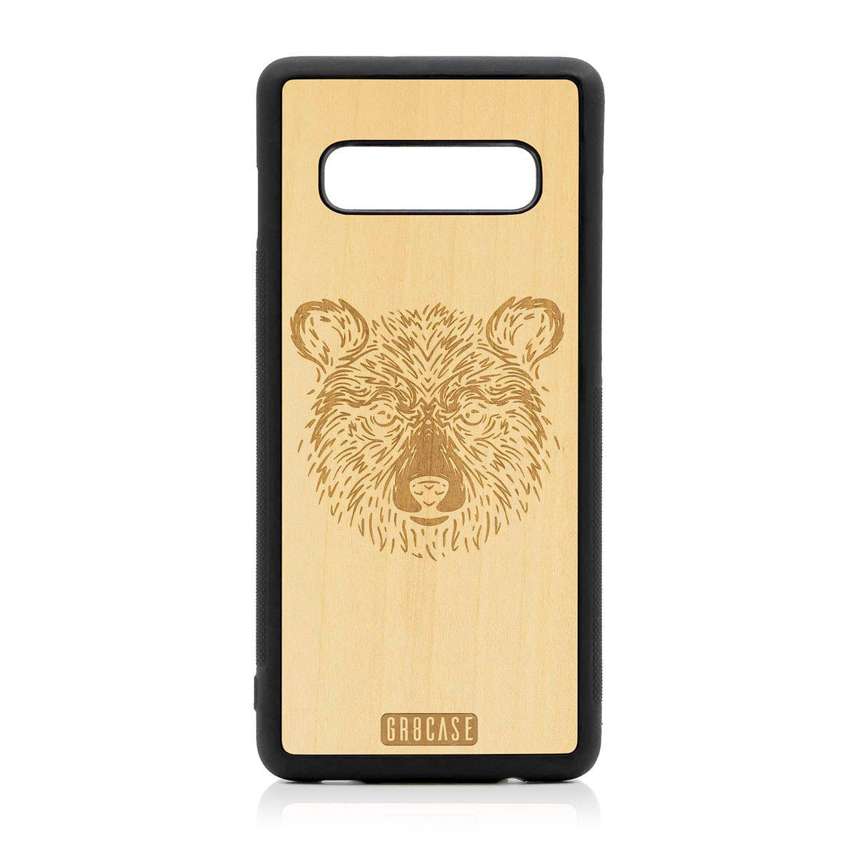Furry Bear Design Wood Case For Samsung Galaxy S10 Plus